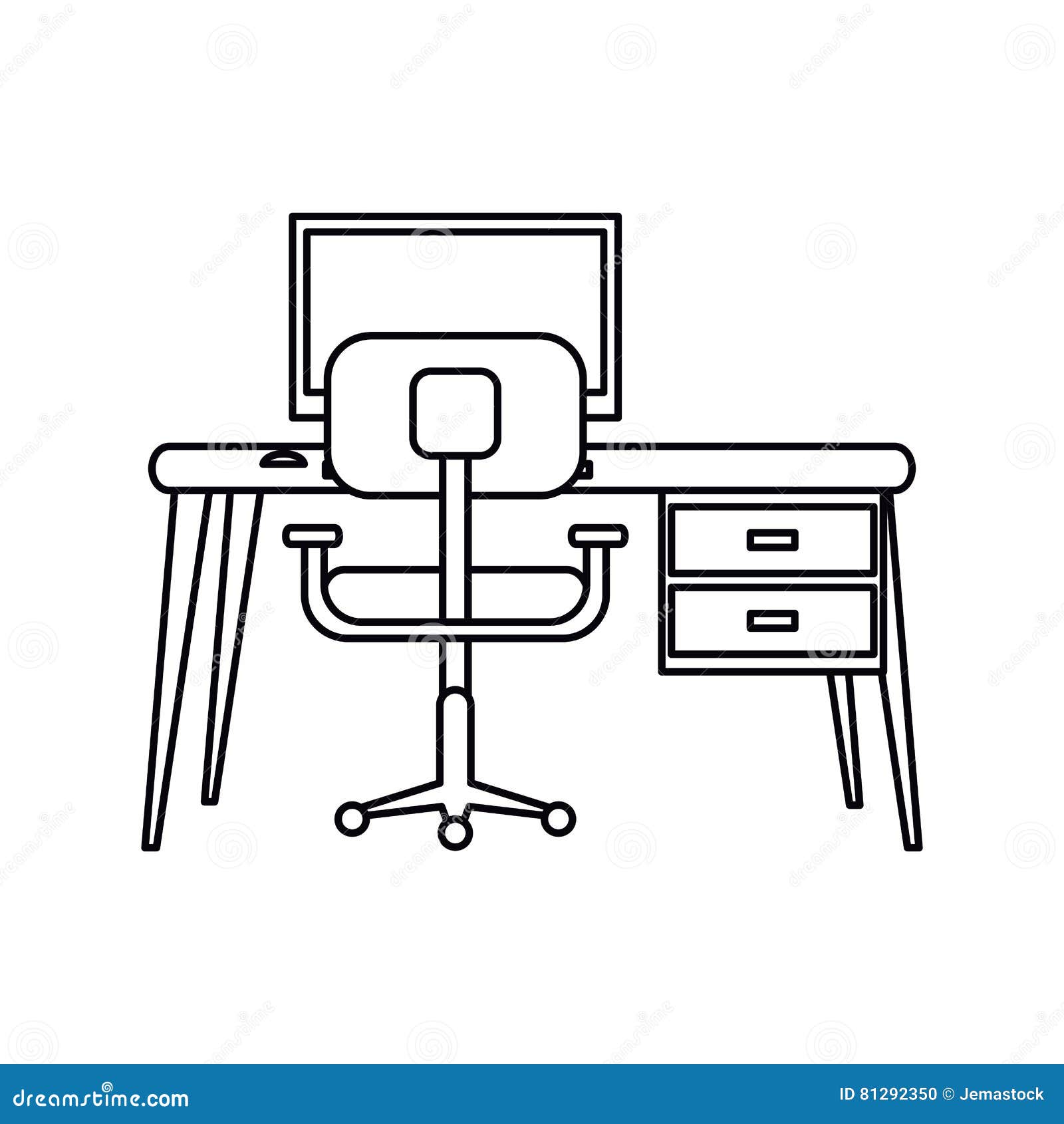 achterstalligheid Kwik dat is alles Pictogram Workplace Modern Pc Armchair Desk Stock Vector - Illustration of  sign, design: 81292350