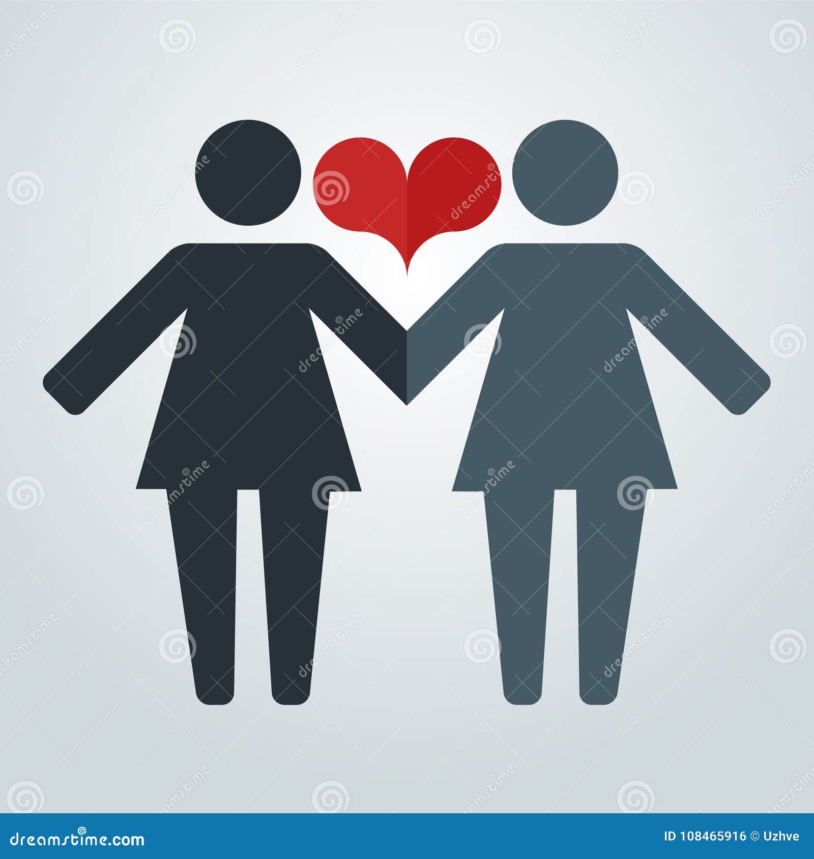 Pictograms Of Lesbian Women Holding Hands On A Background Of Lgbt Flag