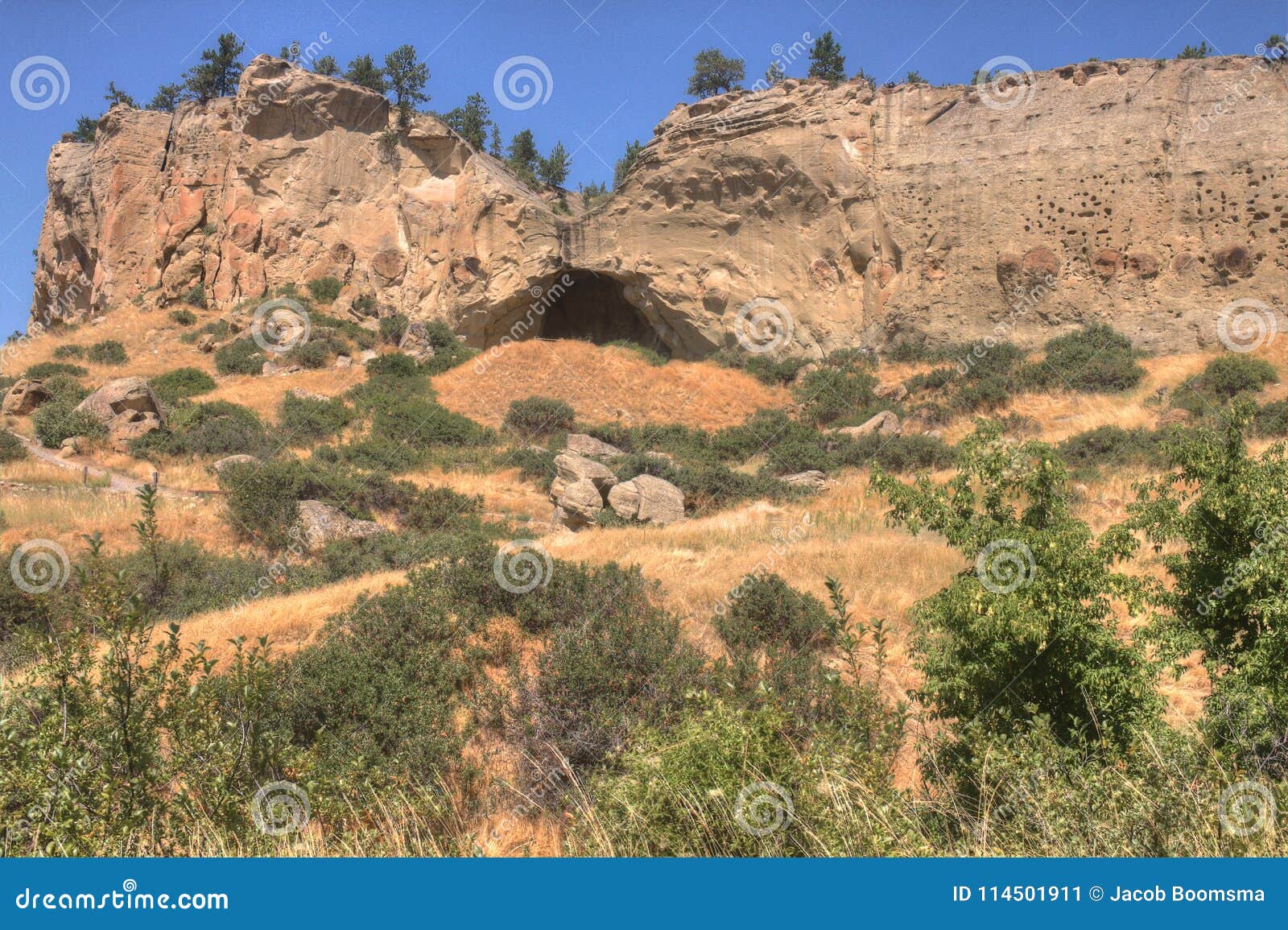 pictograph state park outside of billings, montana in summer