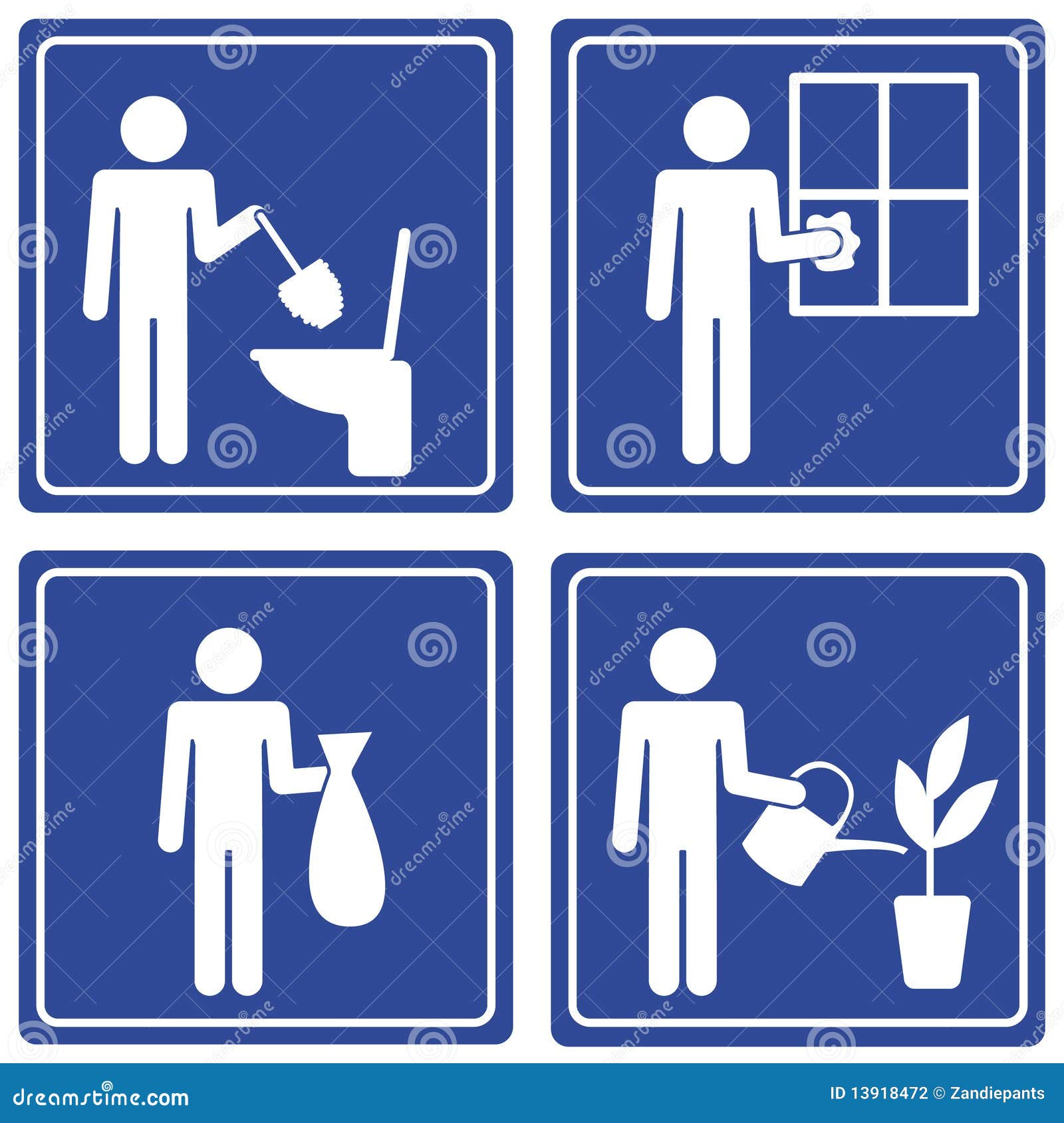 pictograph - various chores, male