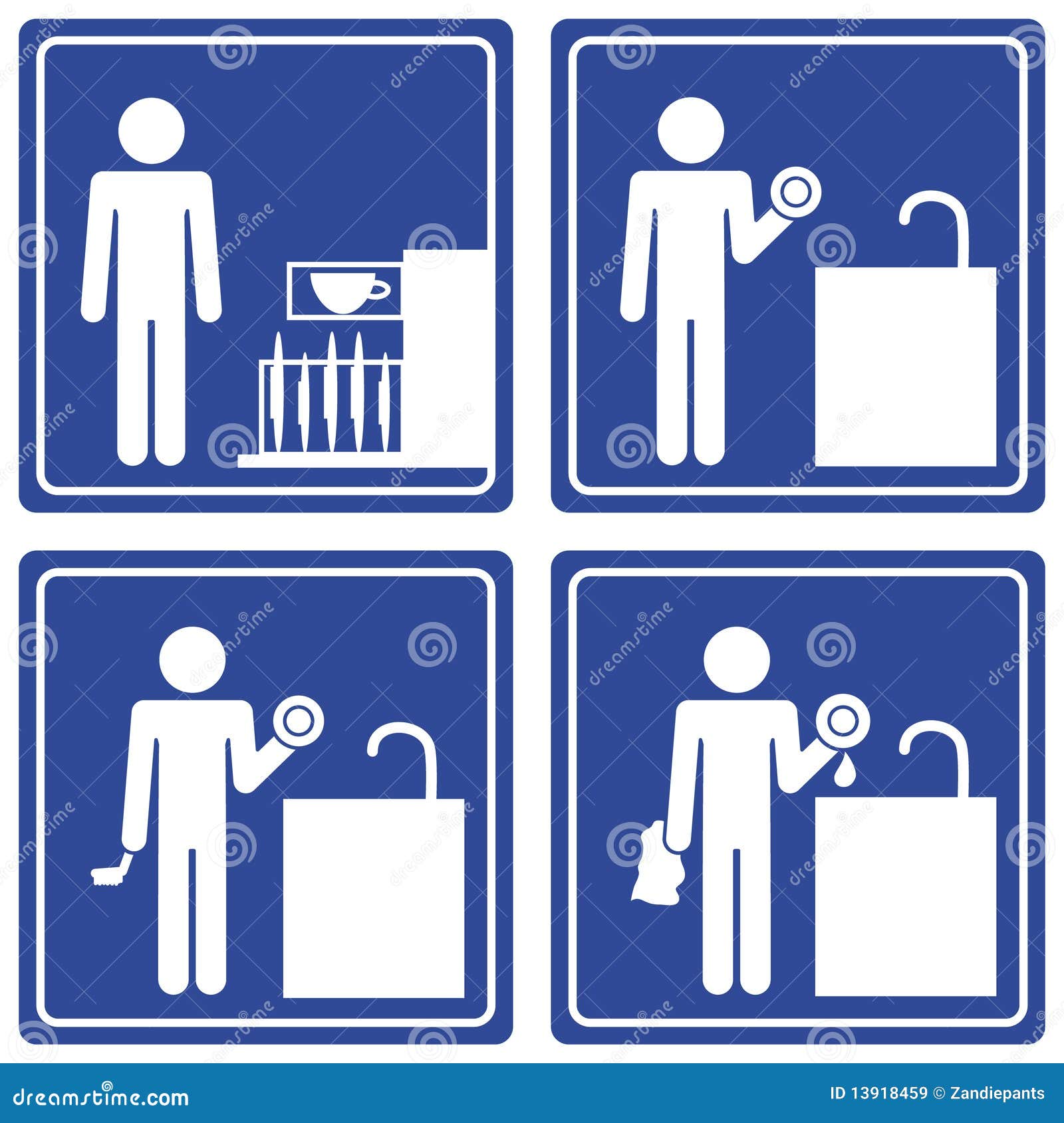 pictograph - washing dishes, male