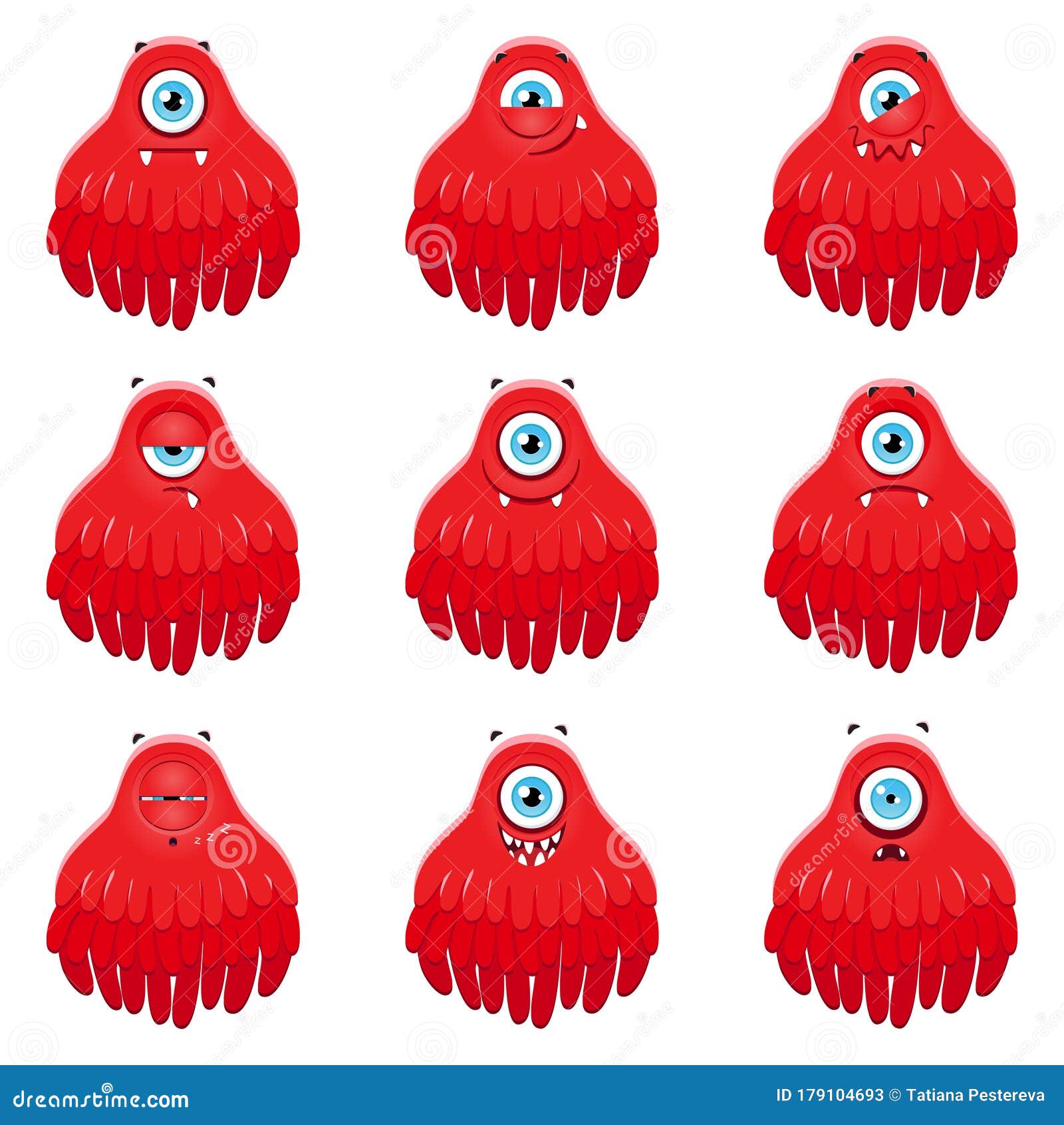 Monster emoji sticker pack stock illustration. Illustration of ...