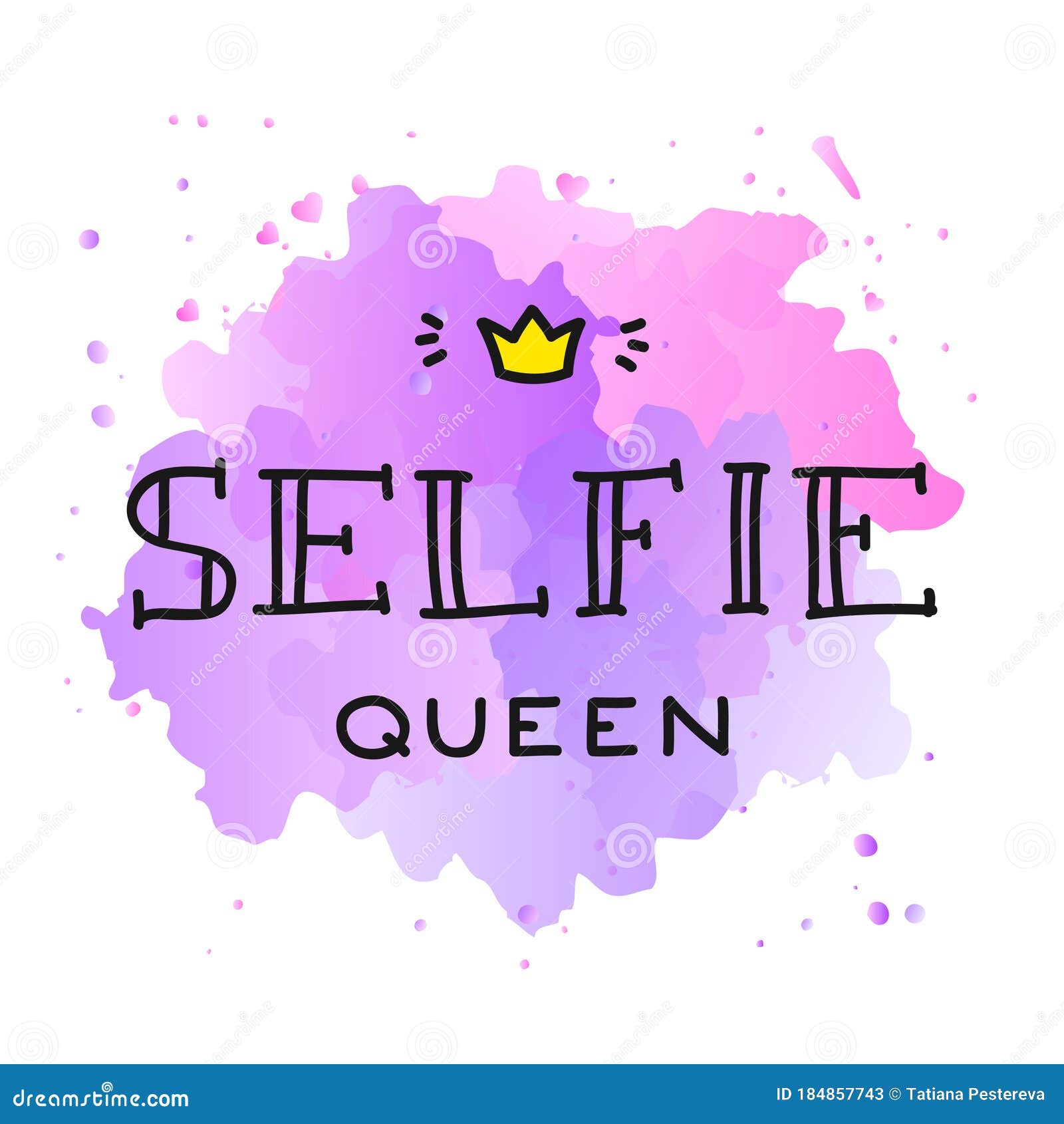 Selfie Queen stock illustration. Illustration of female 184857743