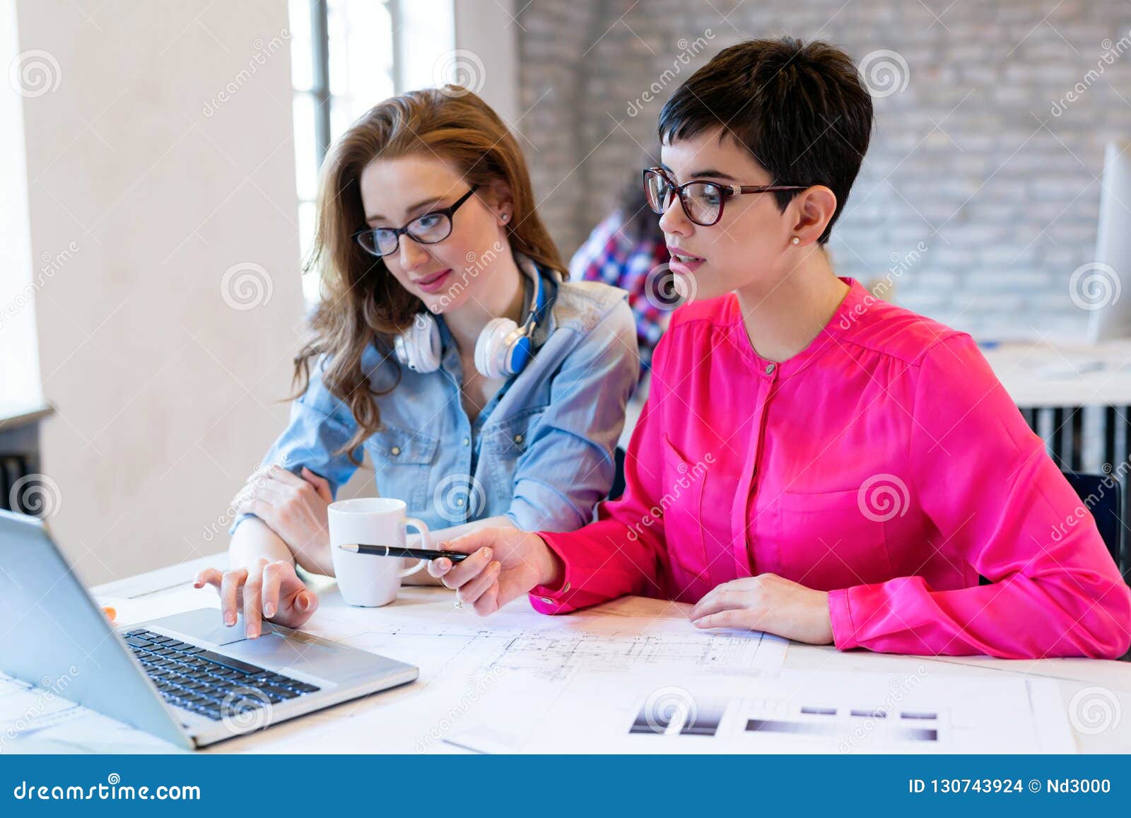 Picture of Architects Working Together in Office Stock Photo - Image of ...