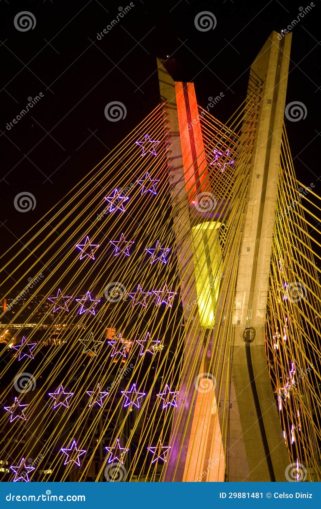 awesome bridge lit up at night