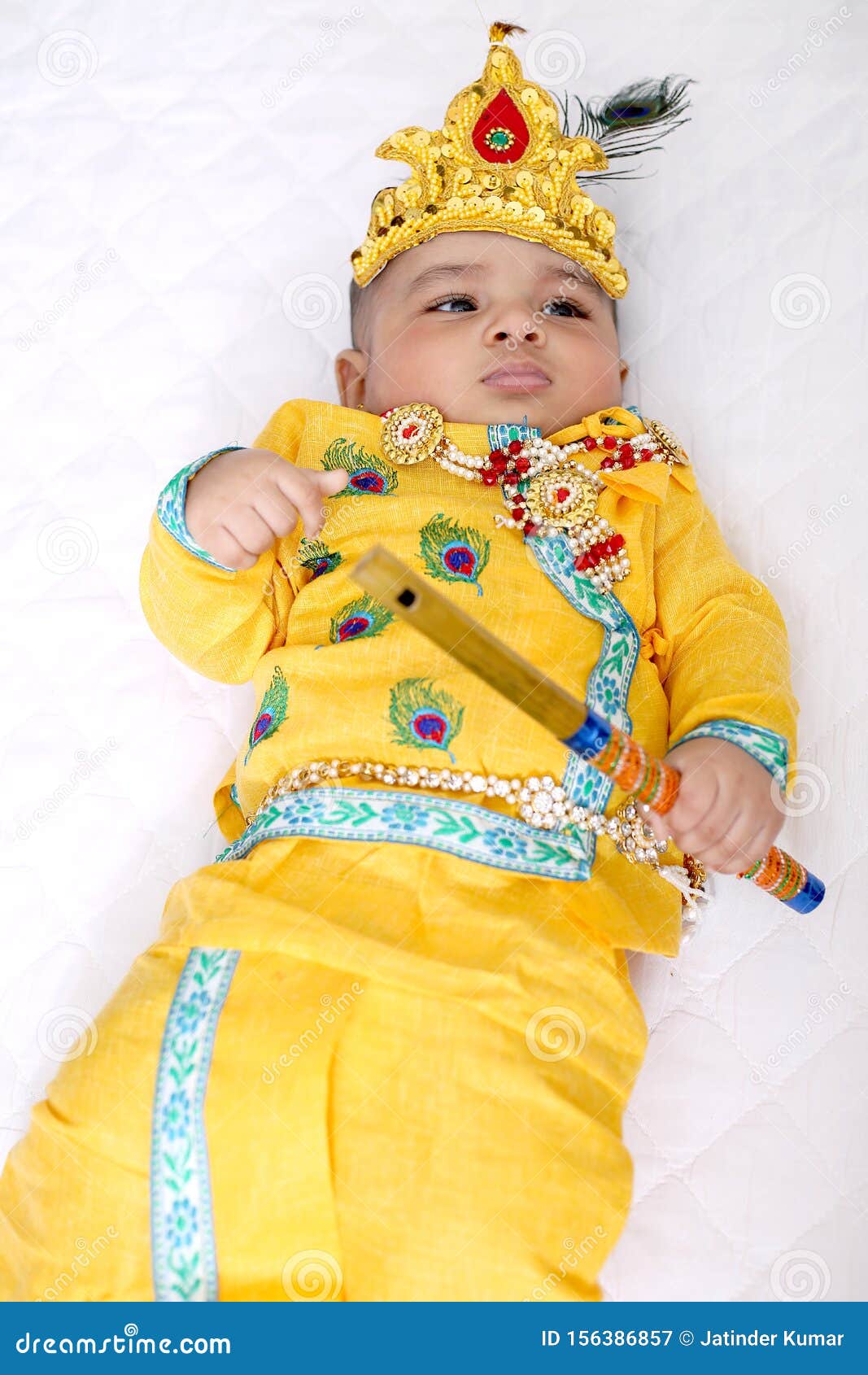 Picture of Baby krishna. stock image. Image of india - 156386857