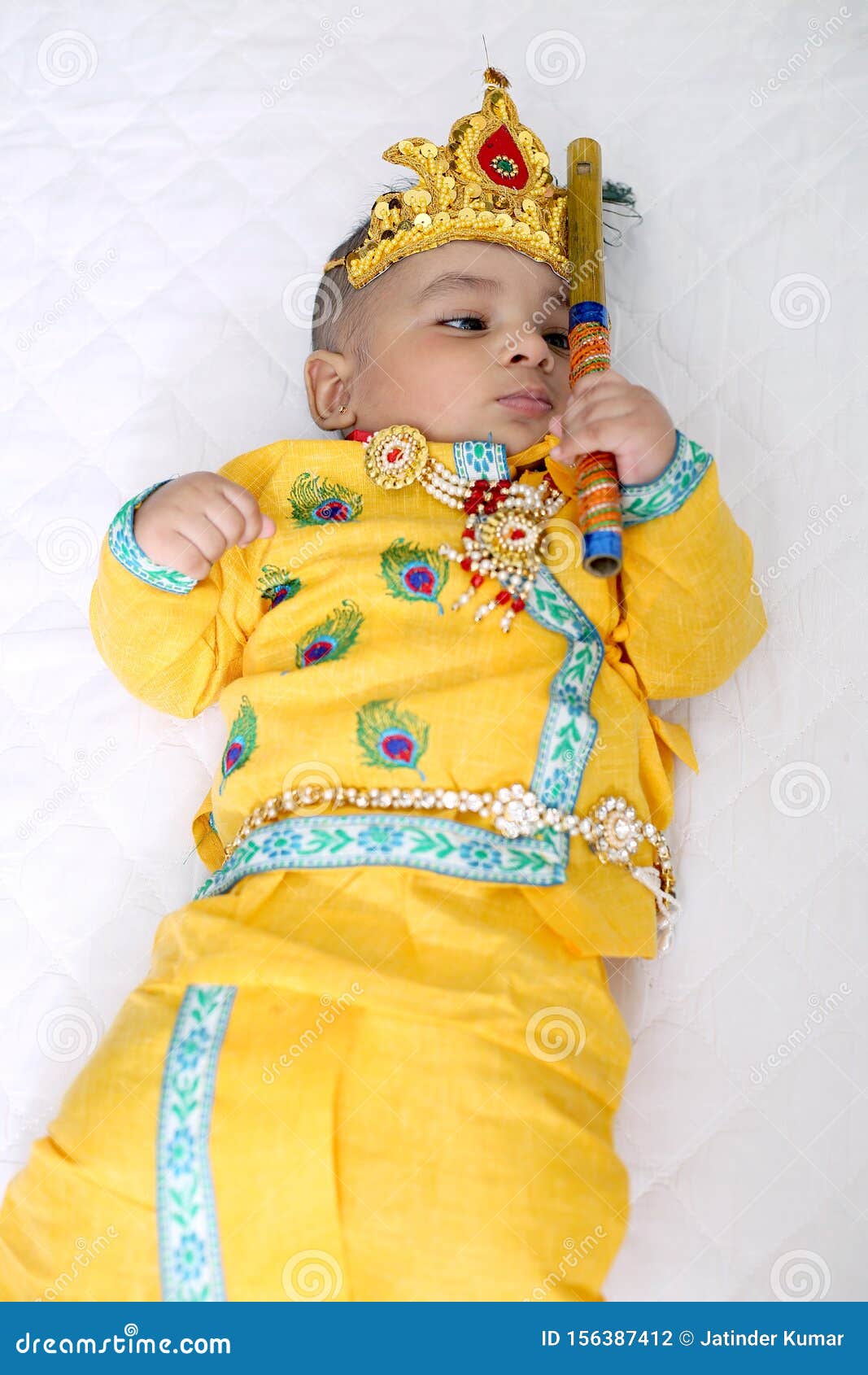 Picture of Baby krishna. stock photo. Image of dahi - 156387412