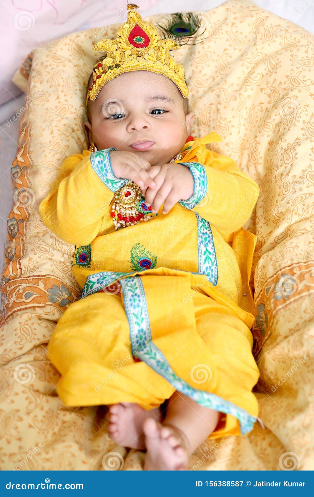 Picture of Baby krishna. stock image. Image of hinduism - 156388587
