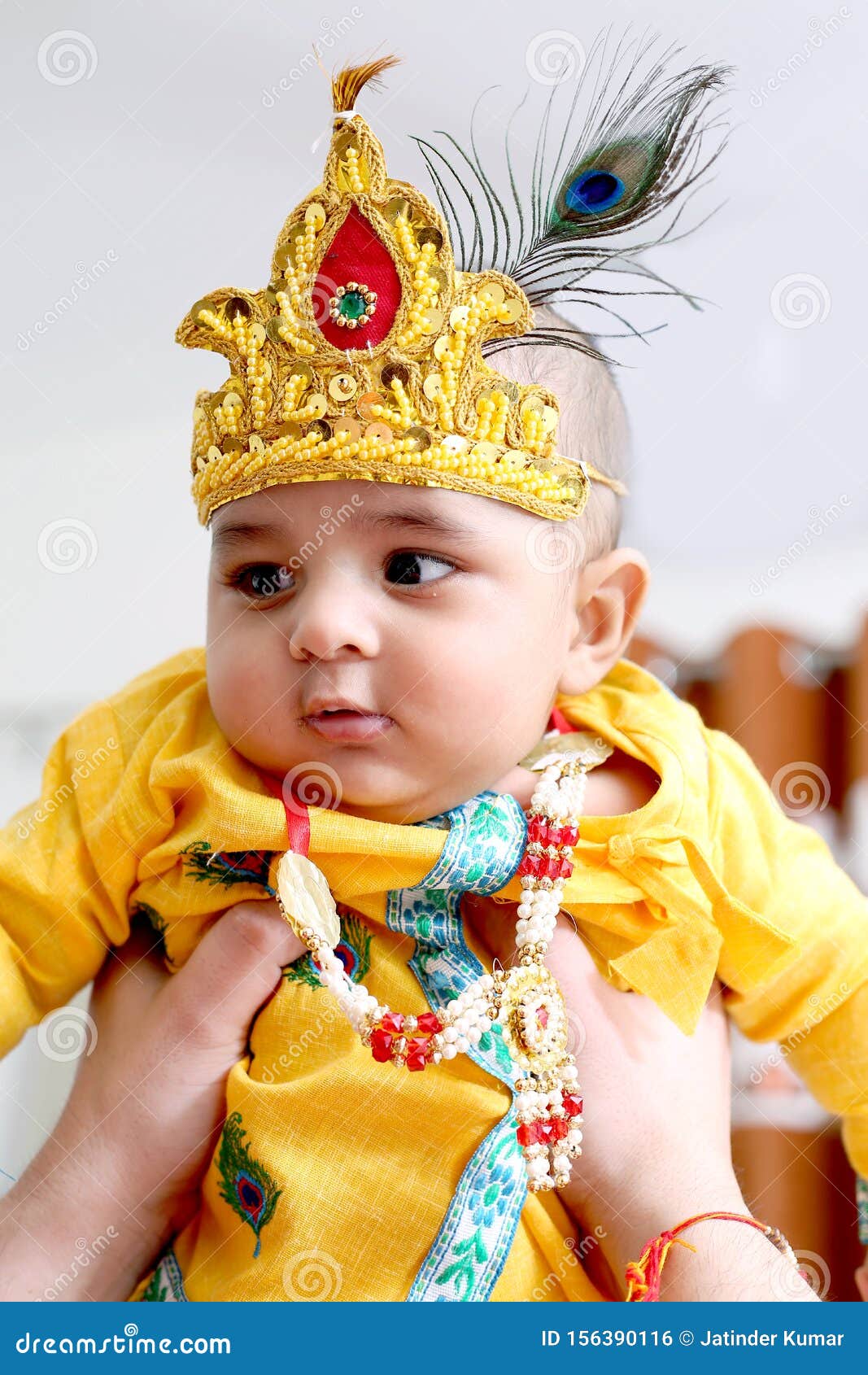 Picture of Baby krishna. stock photo. Image of bhagavan - 156390116