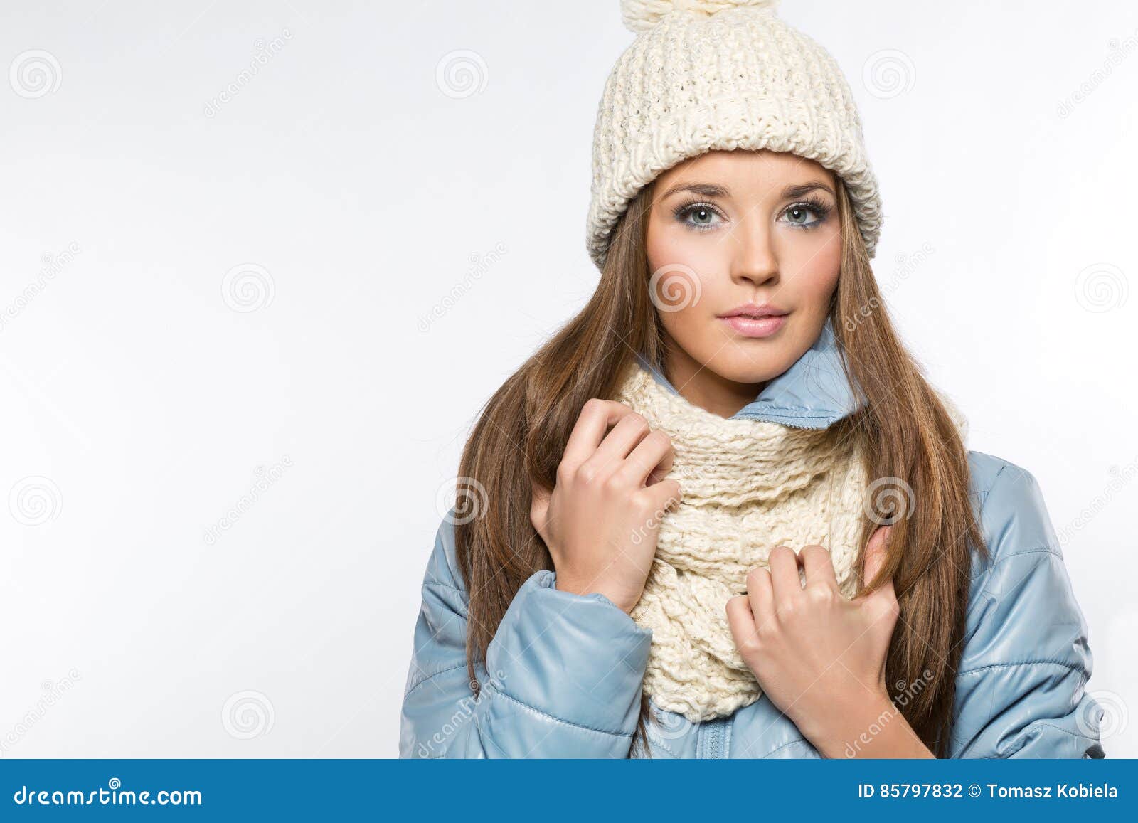 Picture of Beautiful Woman in Winter Hat Stock Photo - Image of ...