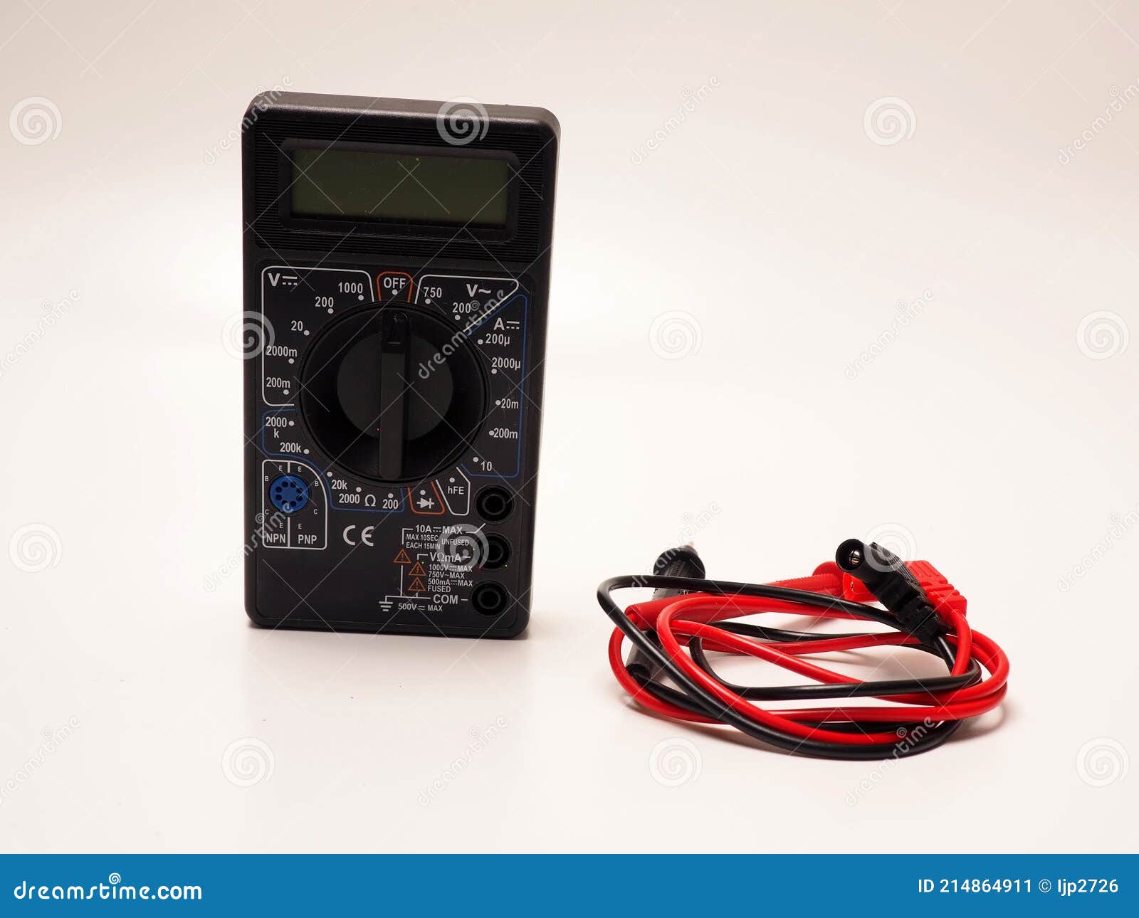 picture of black digital multimeter or avo meter for measuring electrical stuff such as voltage, resistance, and current