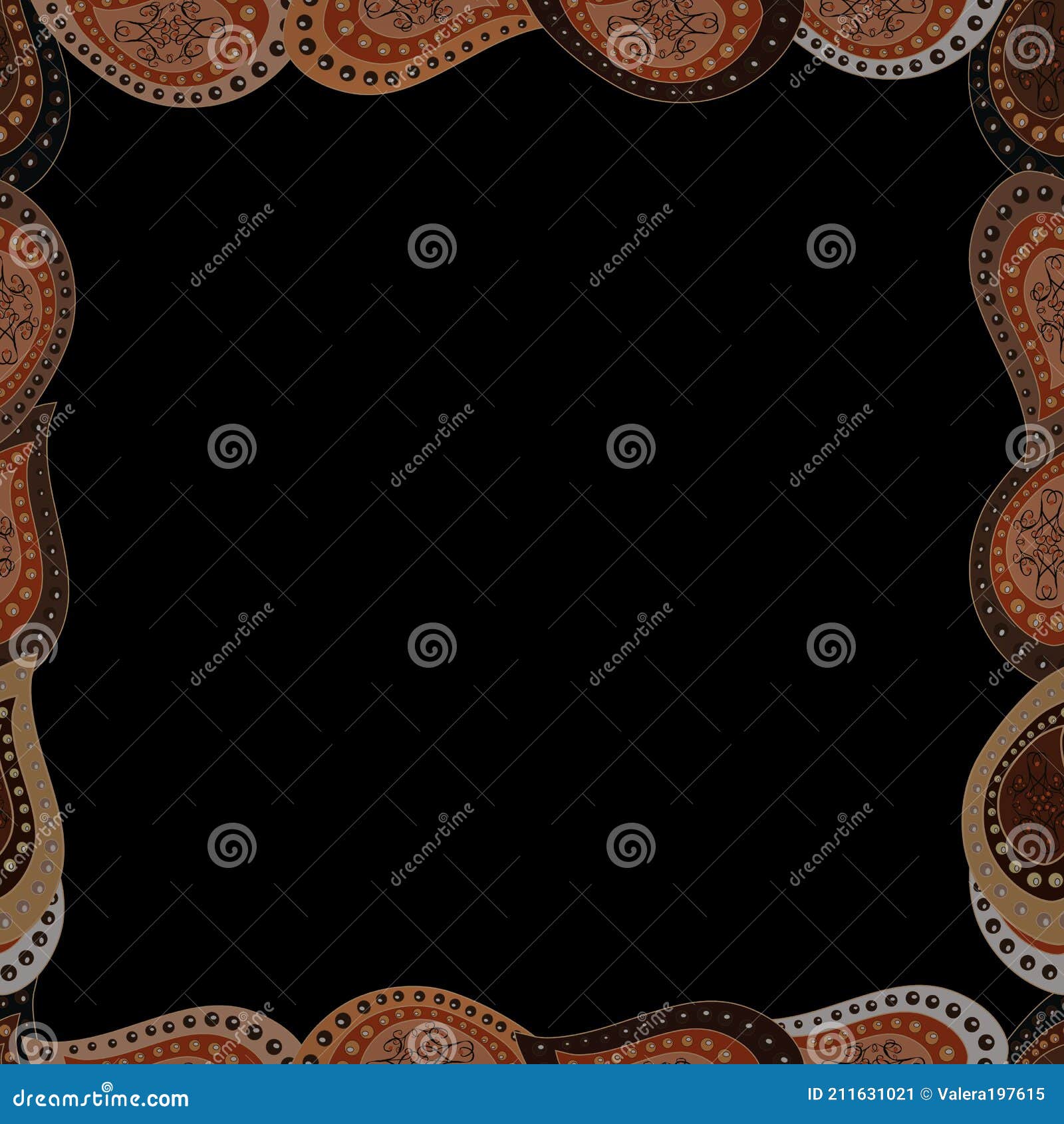 Picture in Brown, Black and Orange Colors Stock Vector Illustration