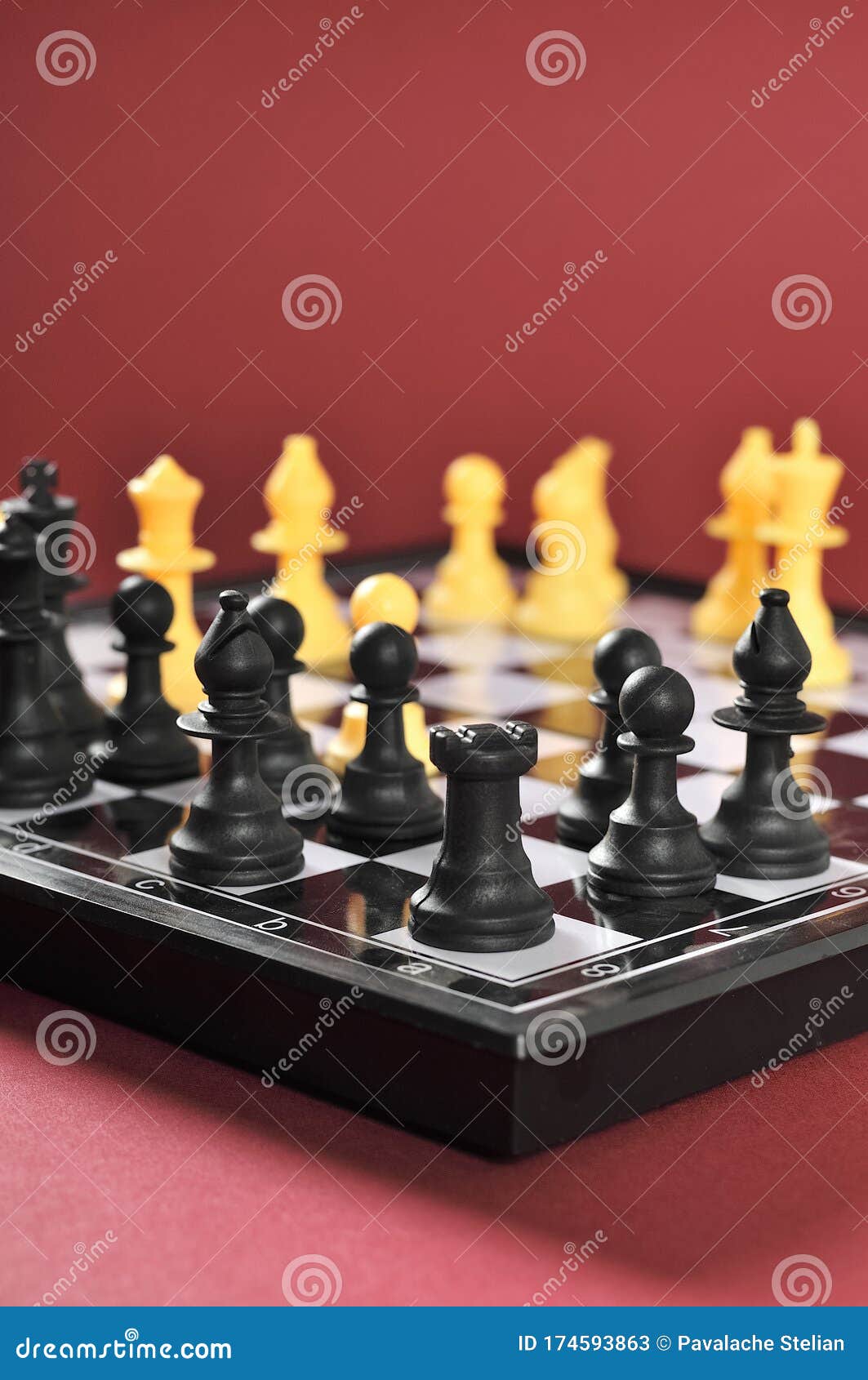 picture with chess pieces on the wood oard game