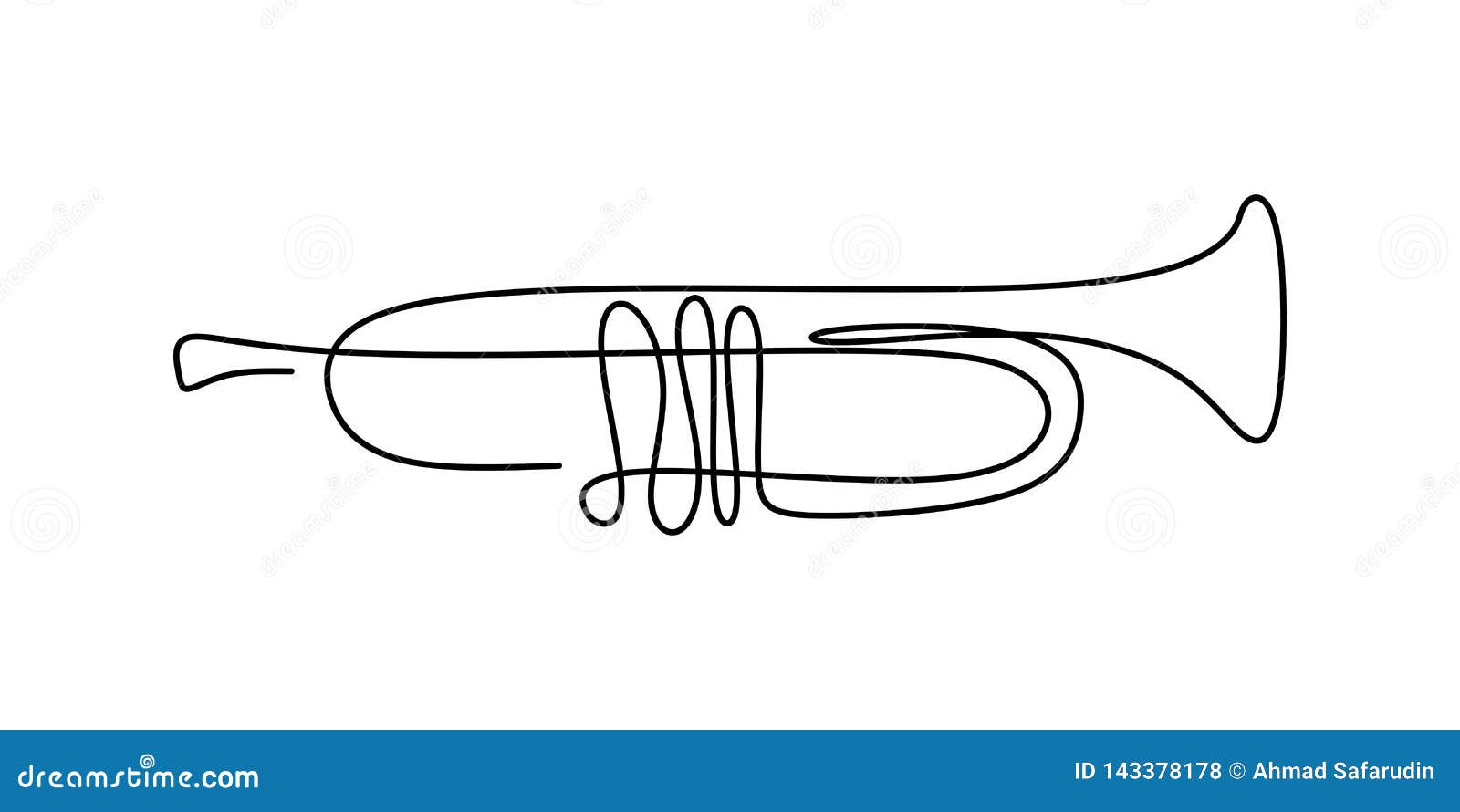 Trumpet Silhouette With Flying Notes Black Vector Illustration