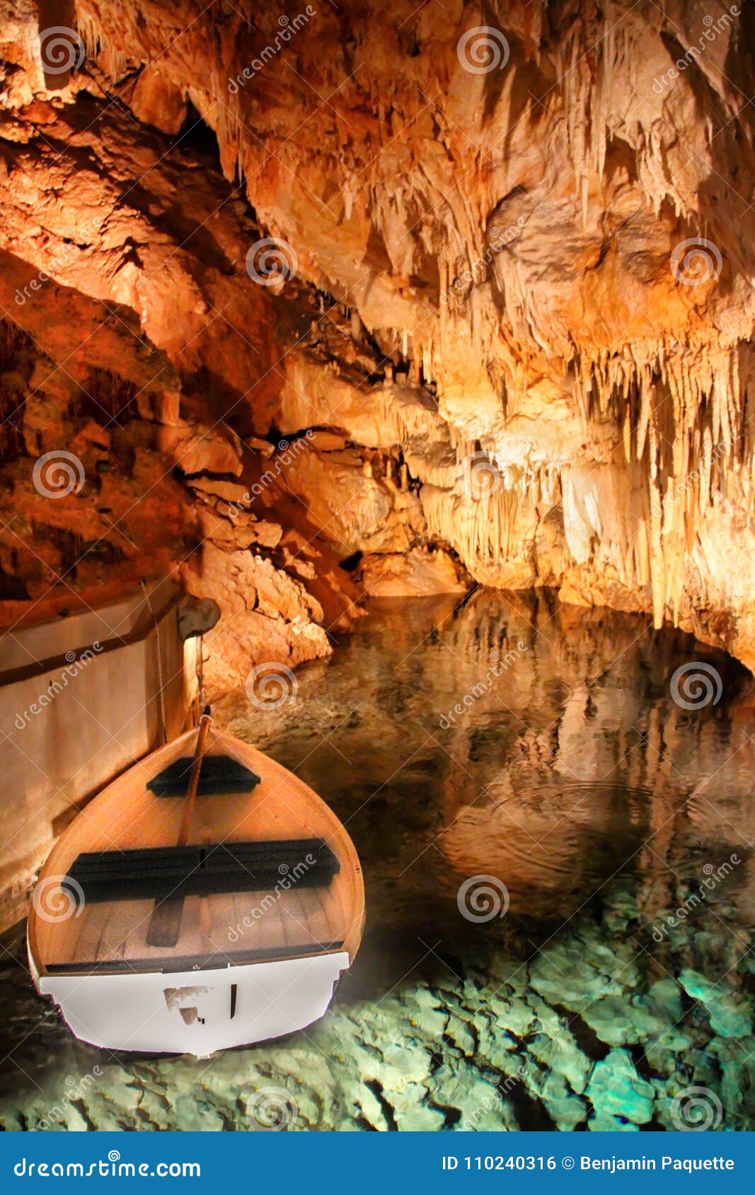Crystal caves in bermuda stock photo. Image of boat 110240316