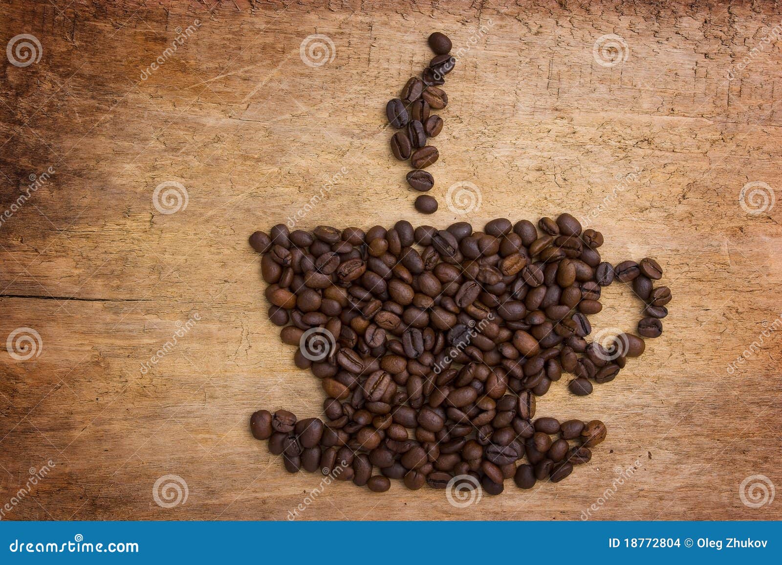 Picture a Cup of Coffee Made from Beans Stock Photo Image of board