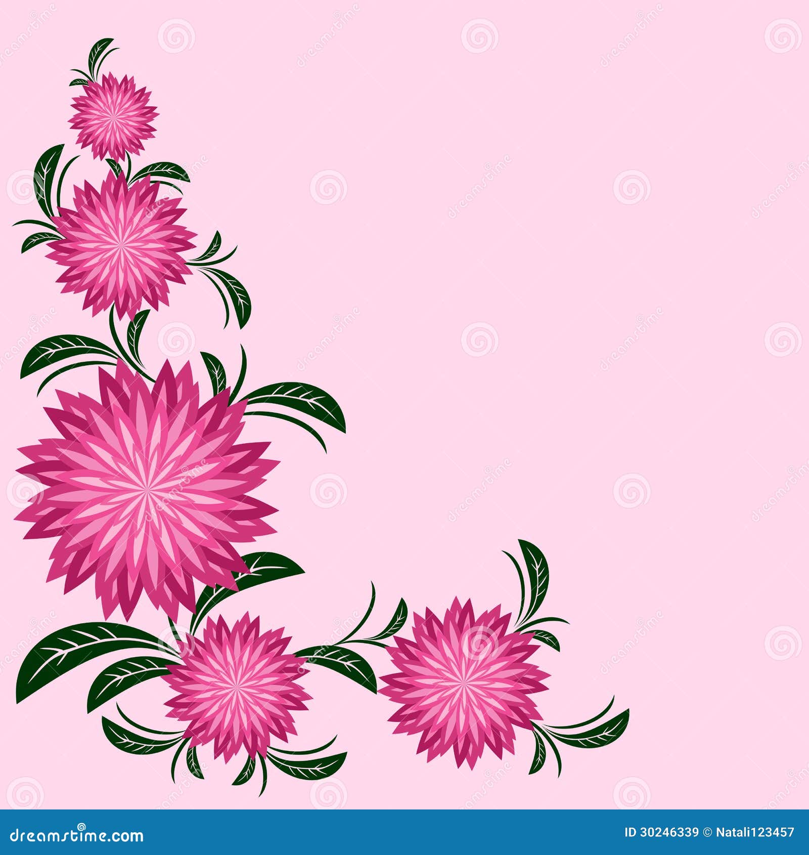 Floral Border With Chrysanthemums Stock Vector Illustration Of Decor Curl 30246339