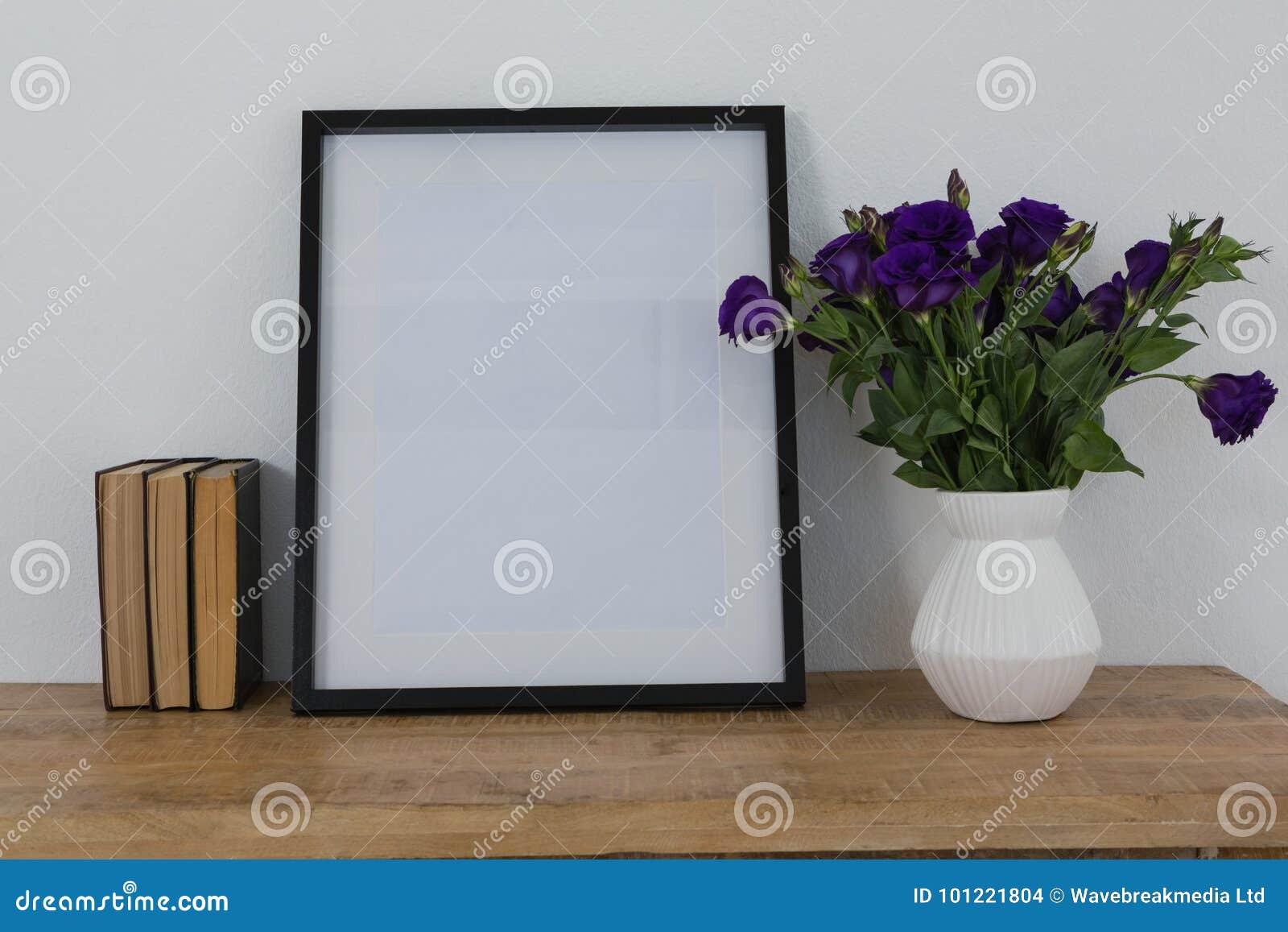 Picture Frame and Flower Vase on Table Stock Photo Image of memories