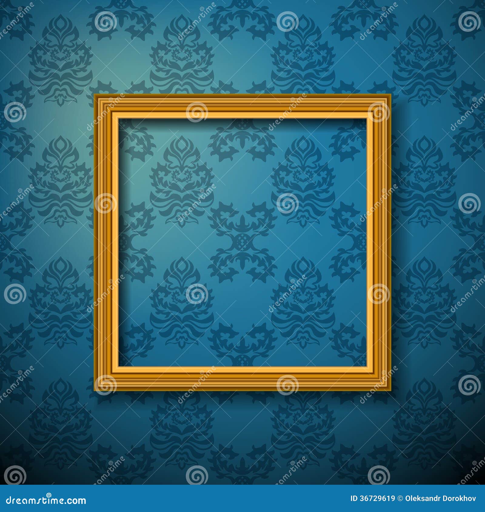 Picture frame stock vector. Illustration of gold, background 36729619