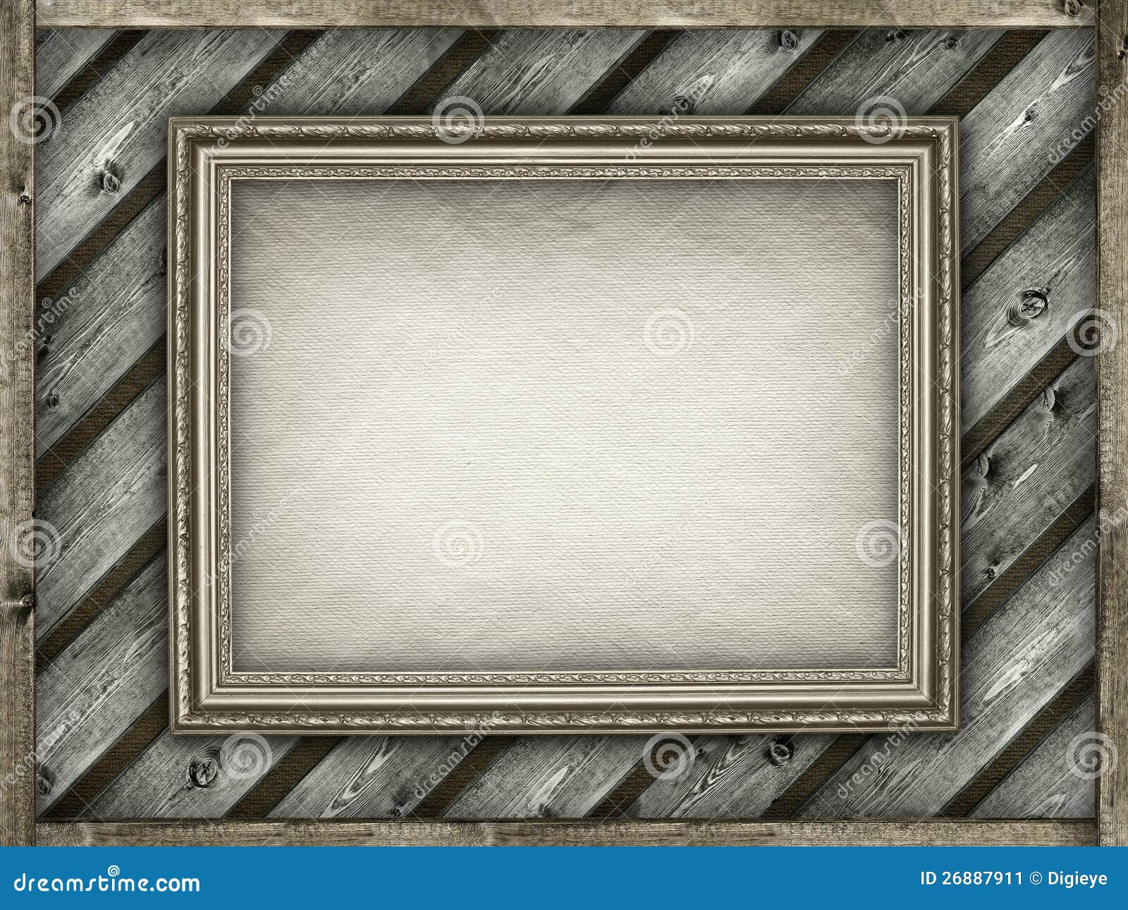 Picture Frame on Wood Background Stock Image Image of background
