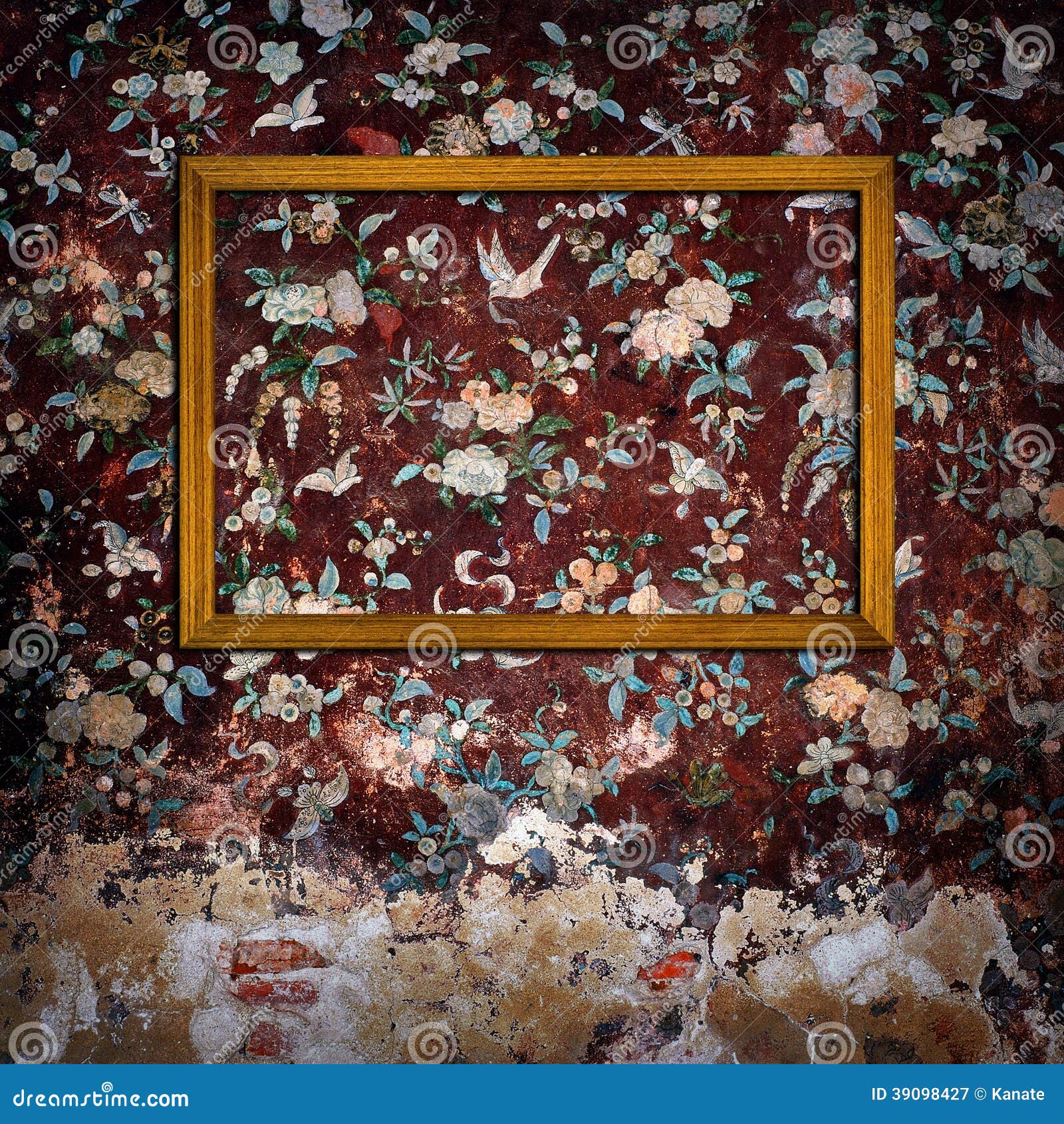 Picture Frames on Concrete Wall Stock Image Image of backdrop, inside