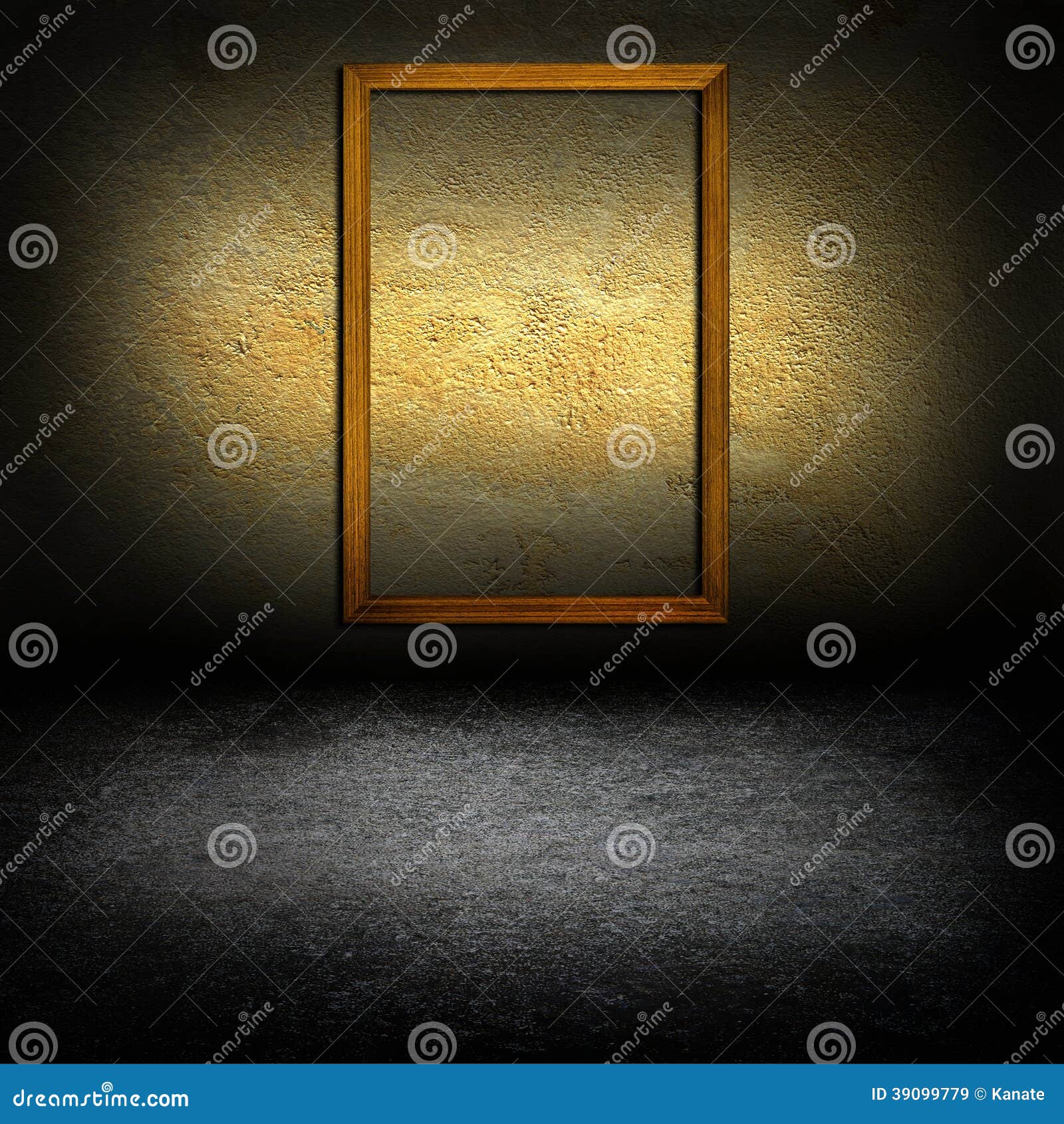 Picture Frames on Concrete Wall Stock Image Image of design, empty