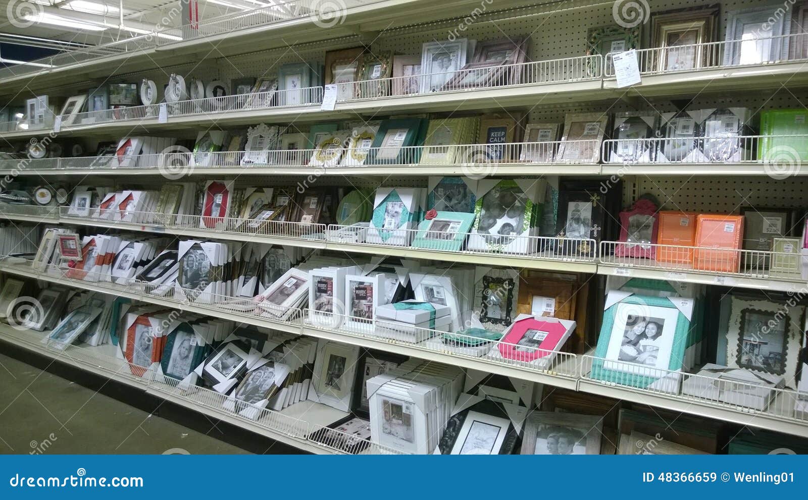 Picture Frames On Shelves Selling At Store Editorial Stock Image