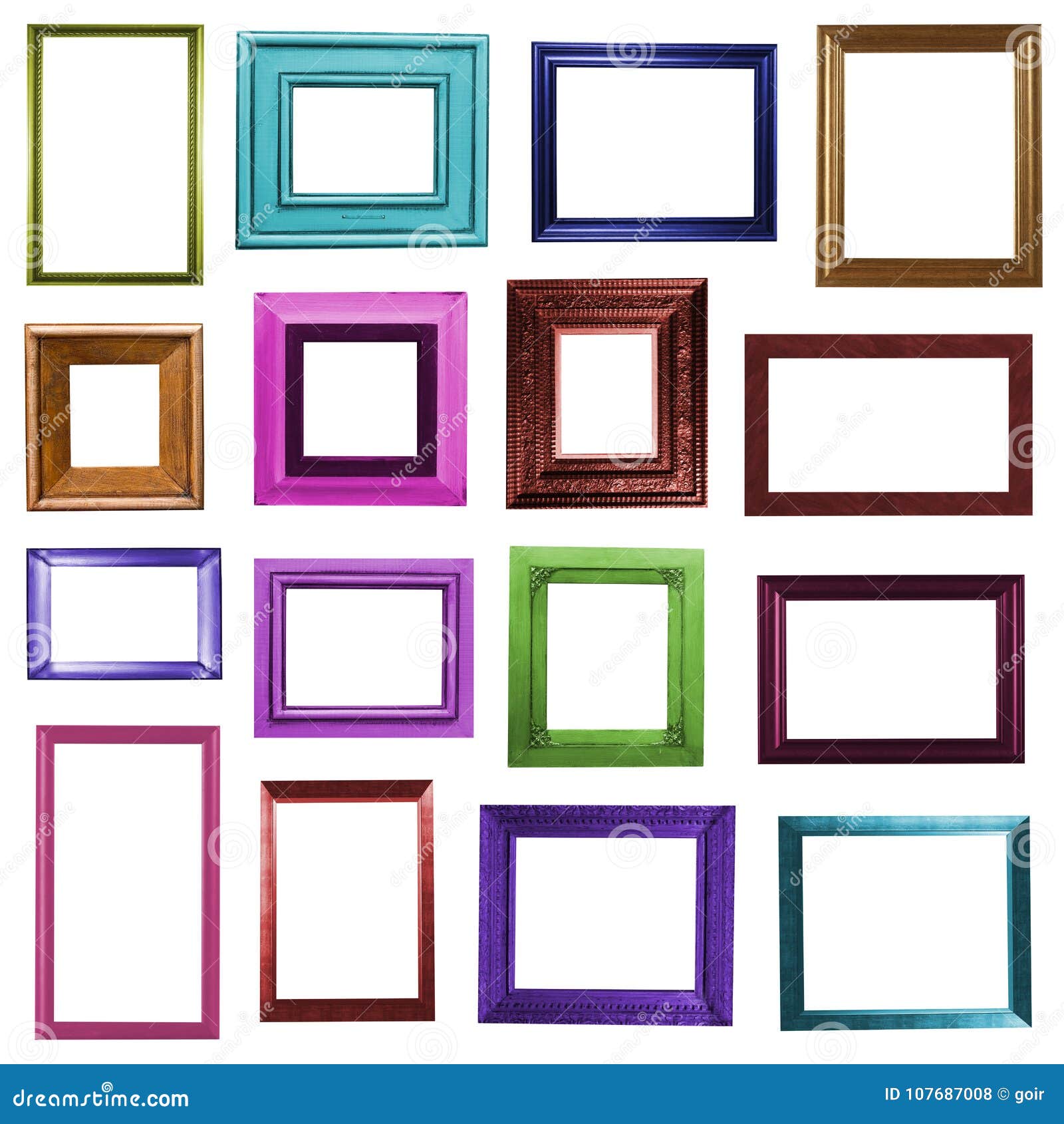 Picture Frames on White Background Stock Photo Image of poster