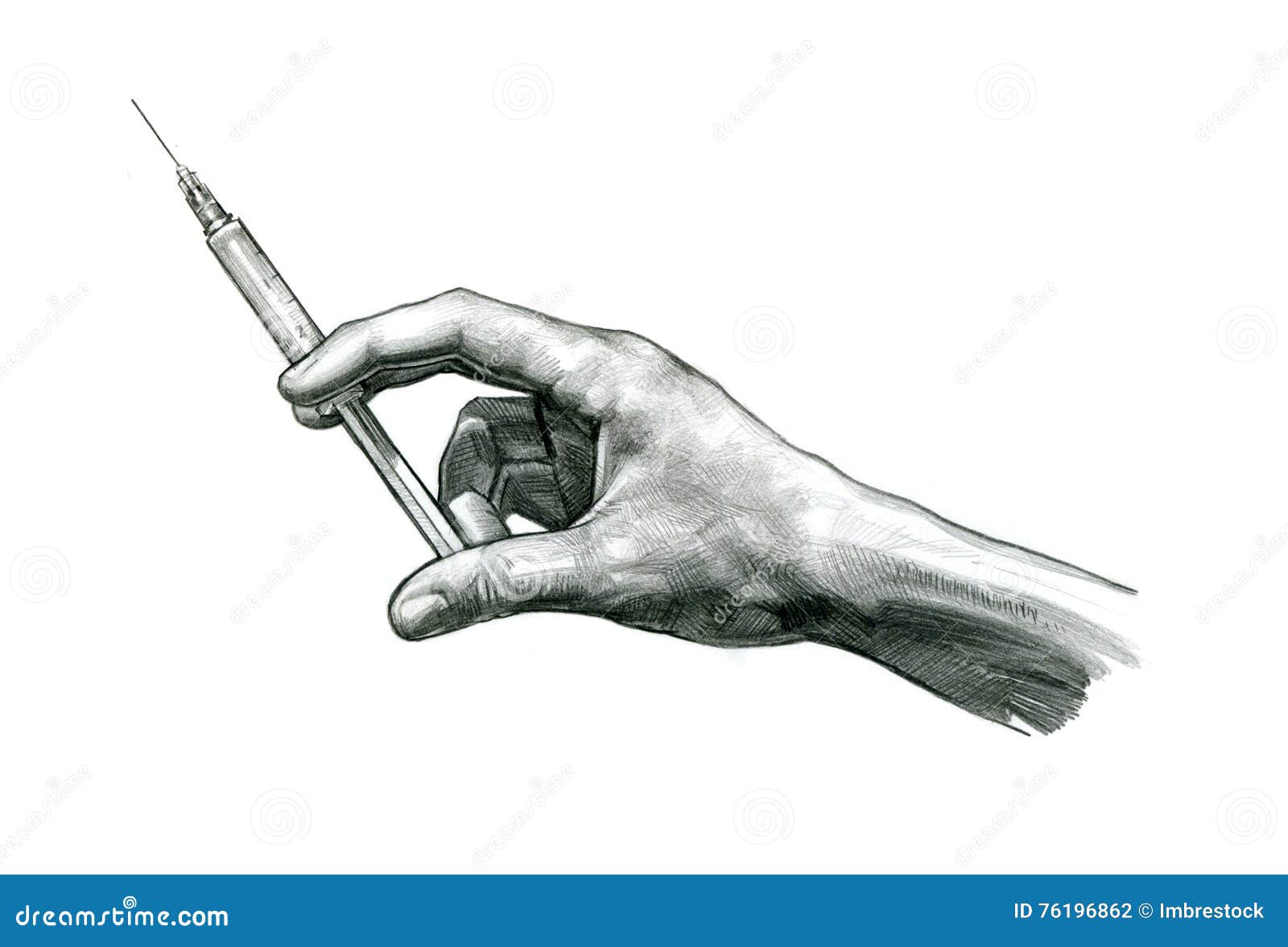 The Picture Hand with Syringe Stock Illustration Illustration of syringe, aids 76196862