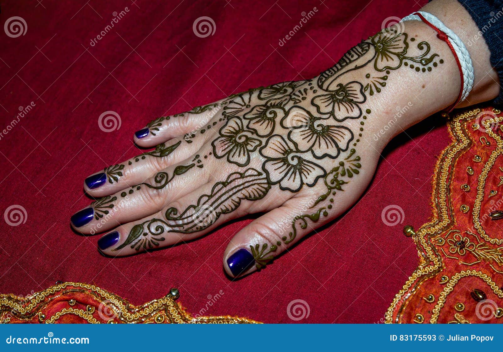 Picture of Human Hand Being Decorated with Henna Stock Image - Image of ...