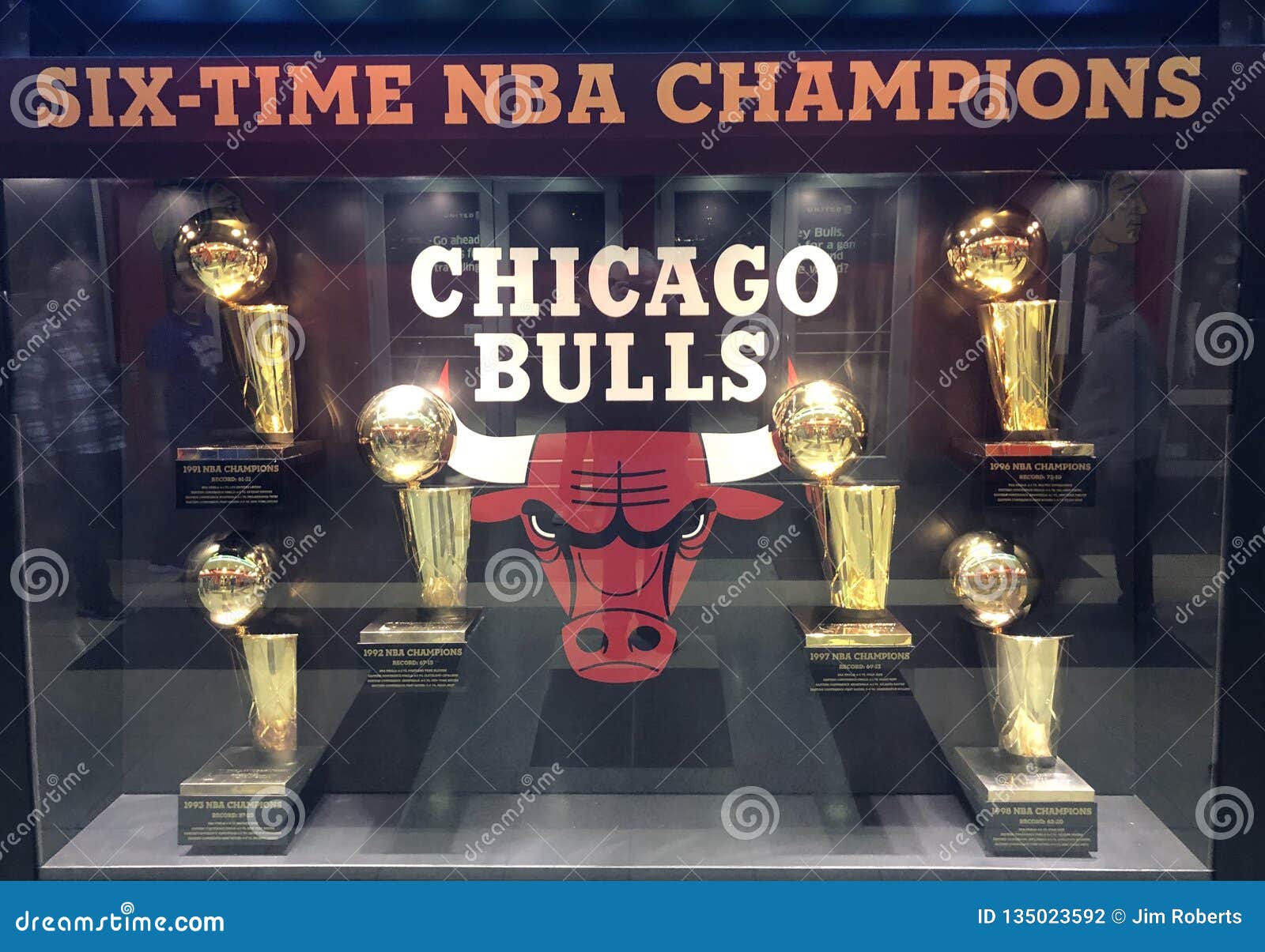 trophy chicago bulls championships