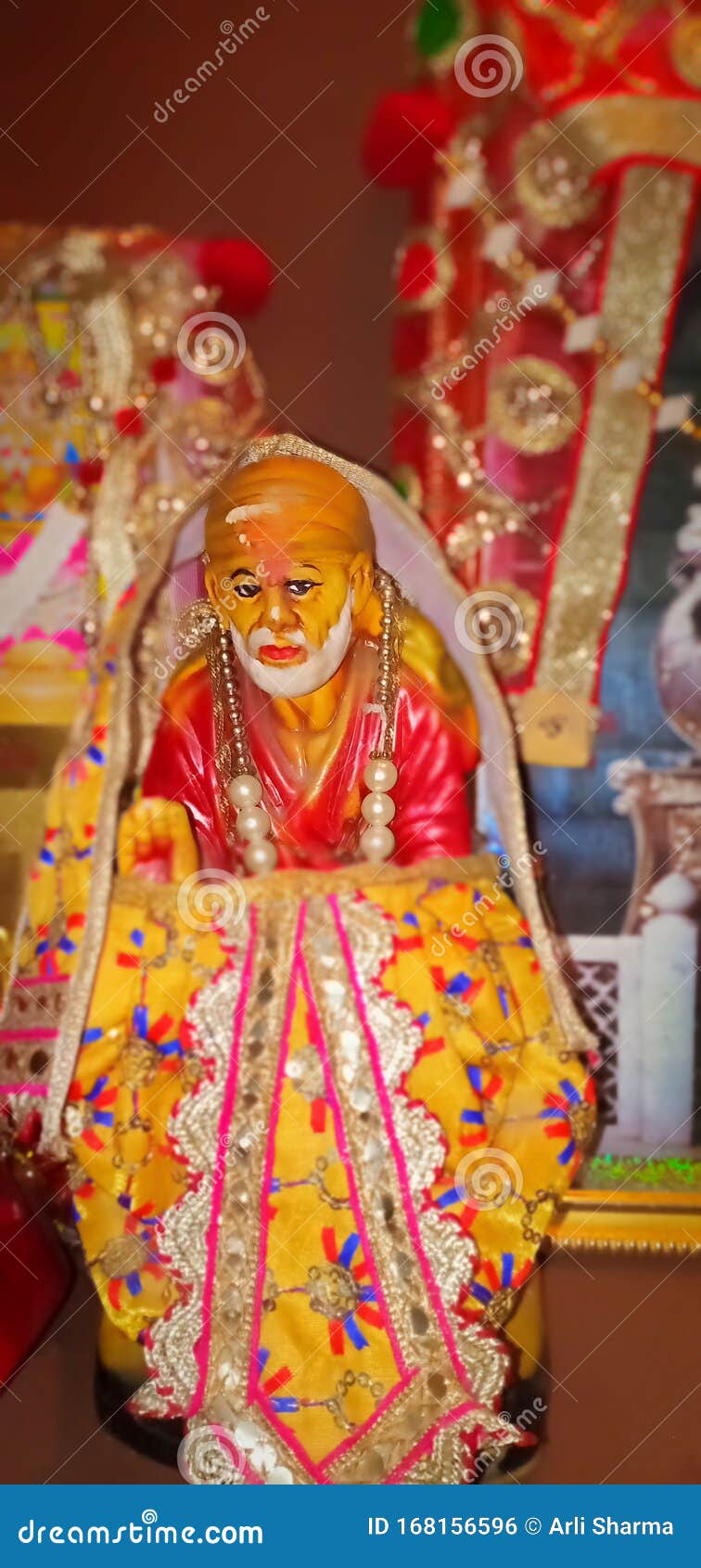 A Picture of the Indian God Sai Baba. Stock Photo - Image of ...