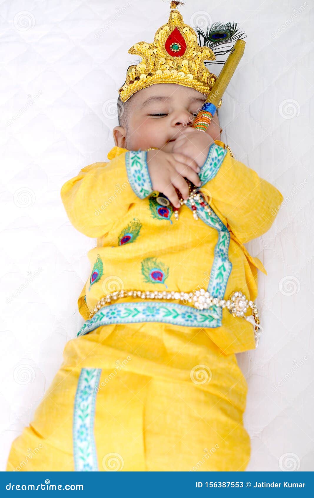 Picture of Baby krishna. stock image. Image of children - 156387553