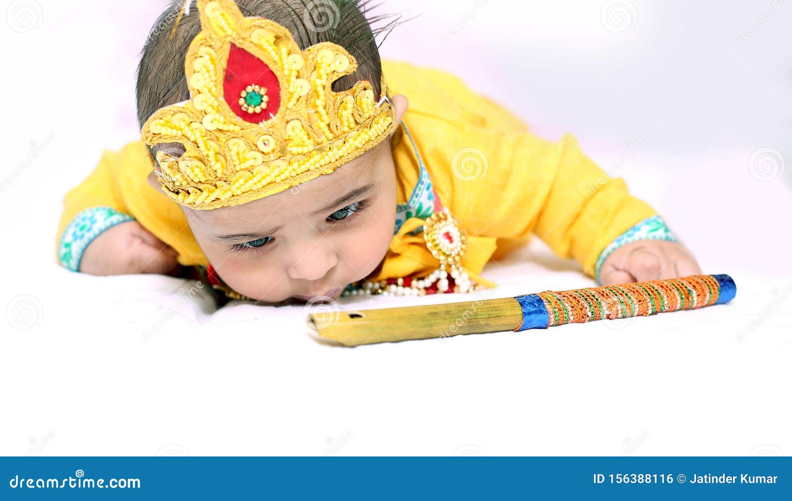 Picture of Baby krishna. stock photo. Image of cute - 156388116