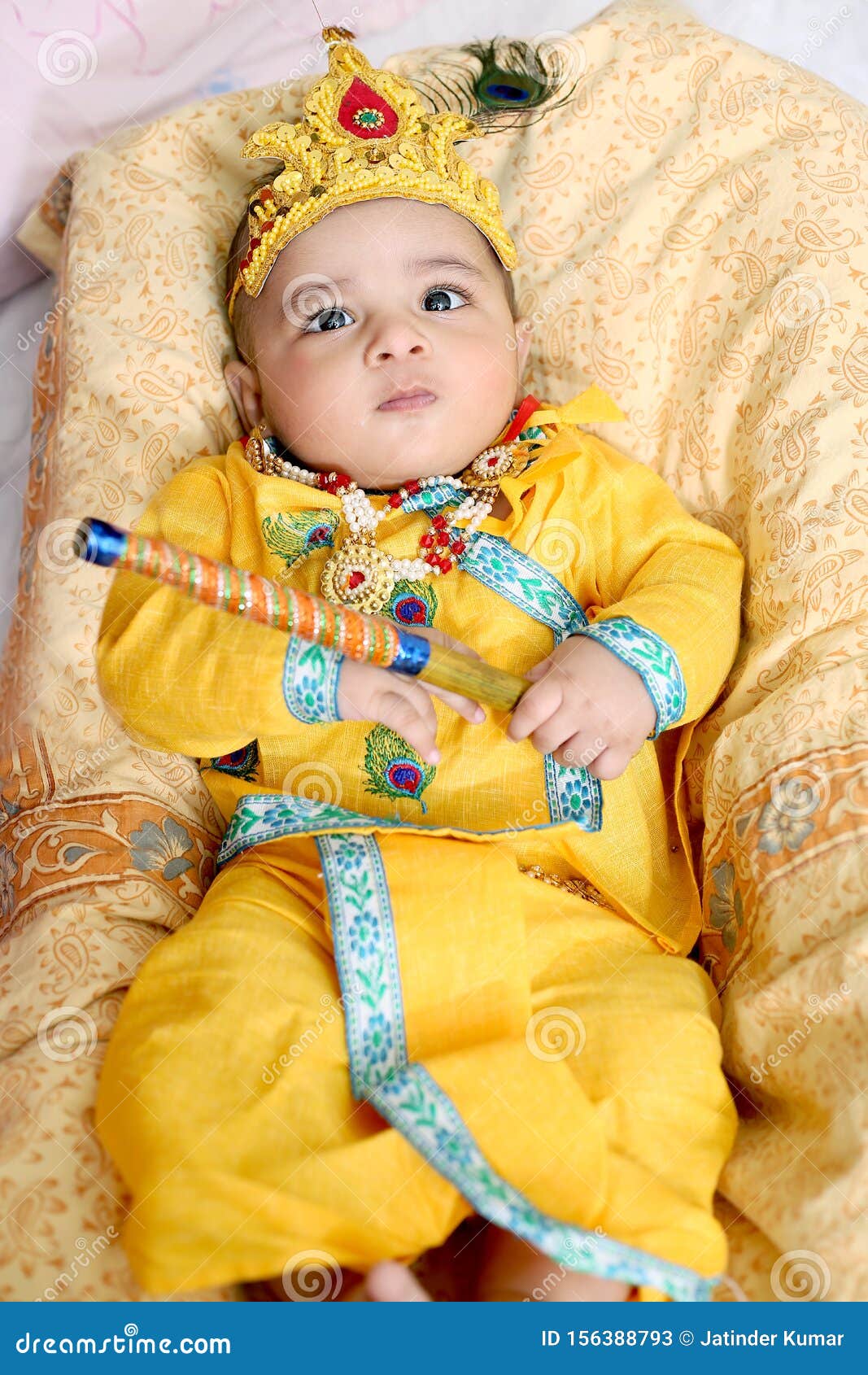Picture of Baby krishna. stock image. Image of dahi - 156388793
