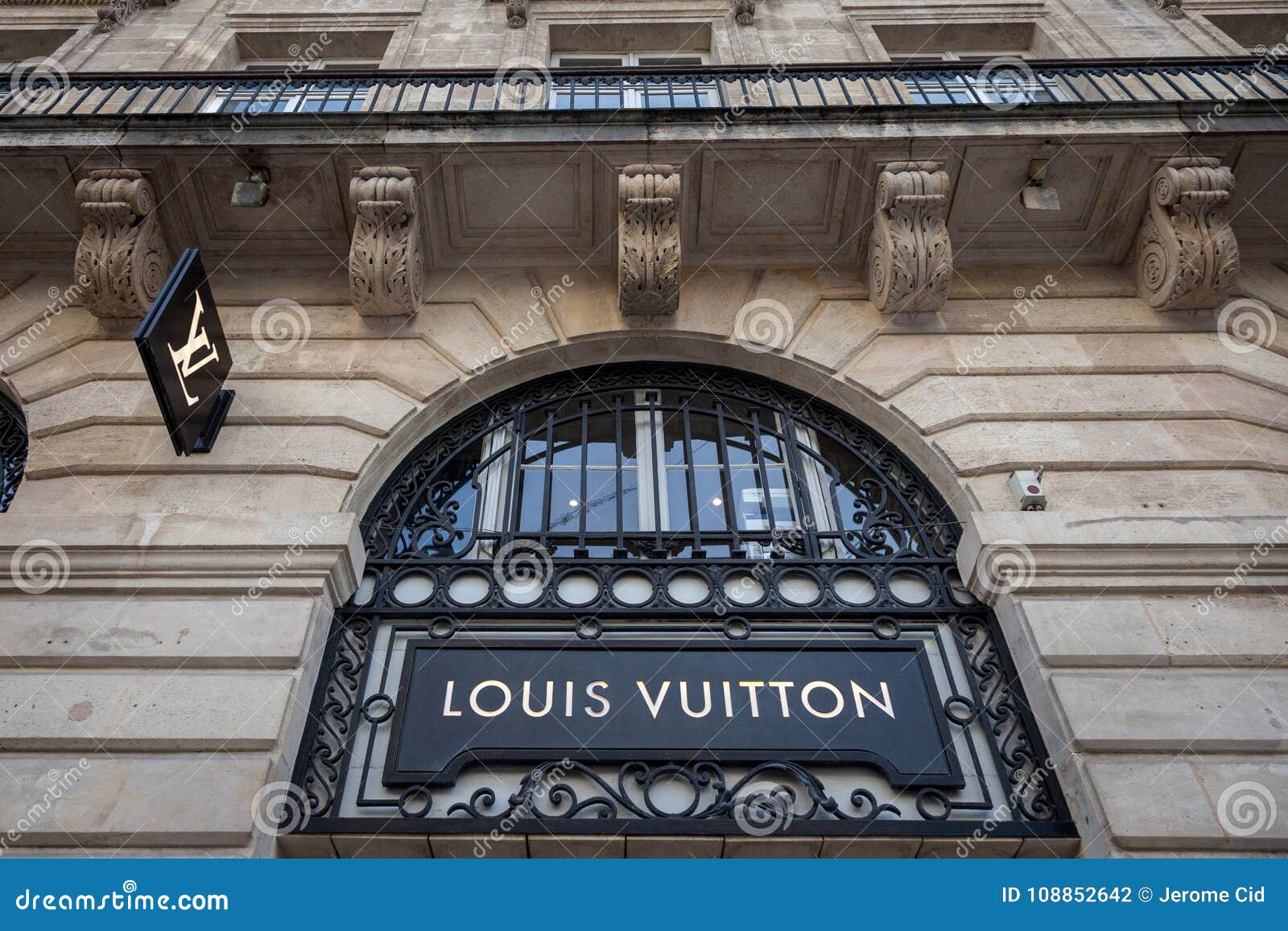 Louis Vuitton Logo on Their Local Shop in Bordeaux. Louis Vuitton is a ...
