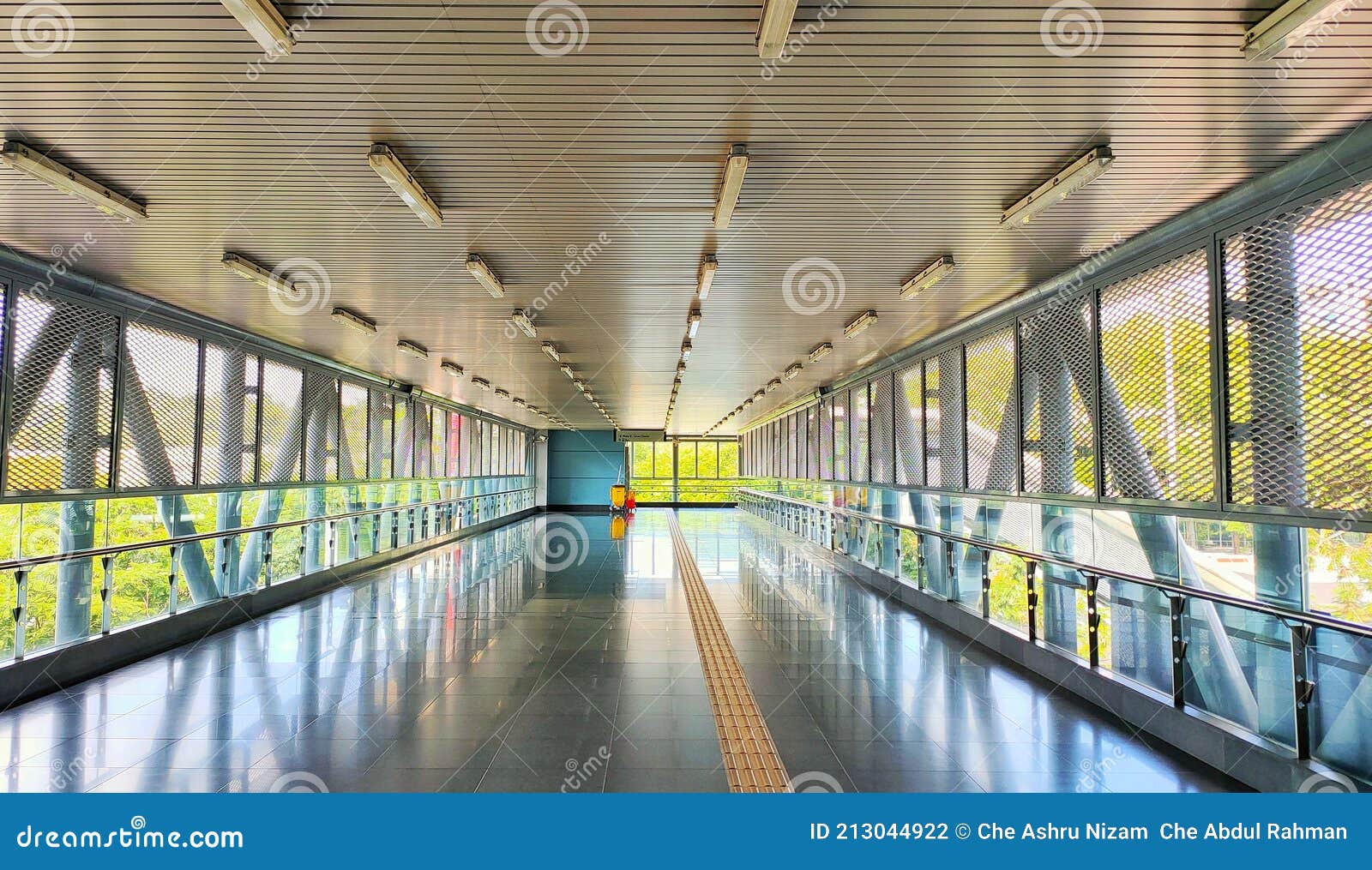 Picture of Mass Rapid Transit (MRT) Fly Over with Yellow Tactile Paving ...