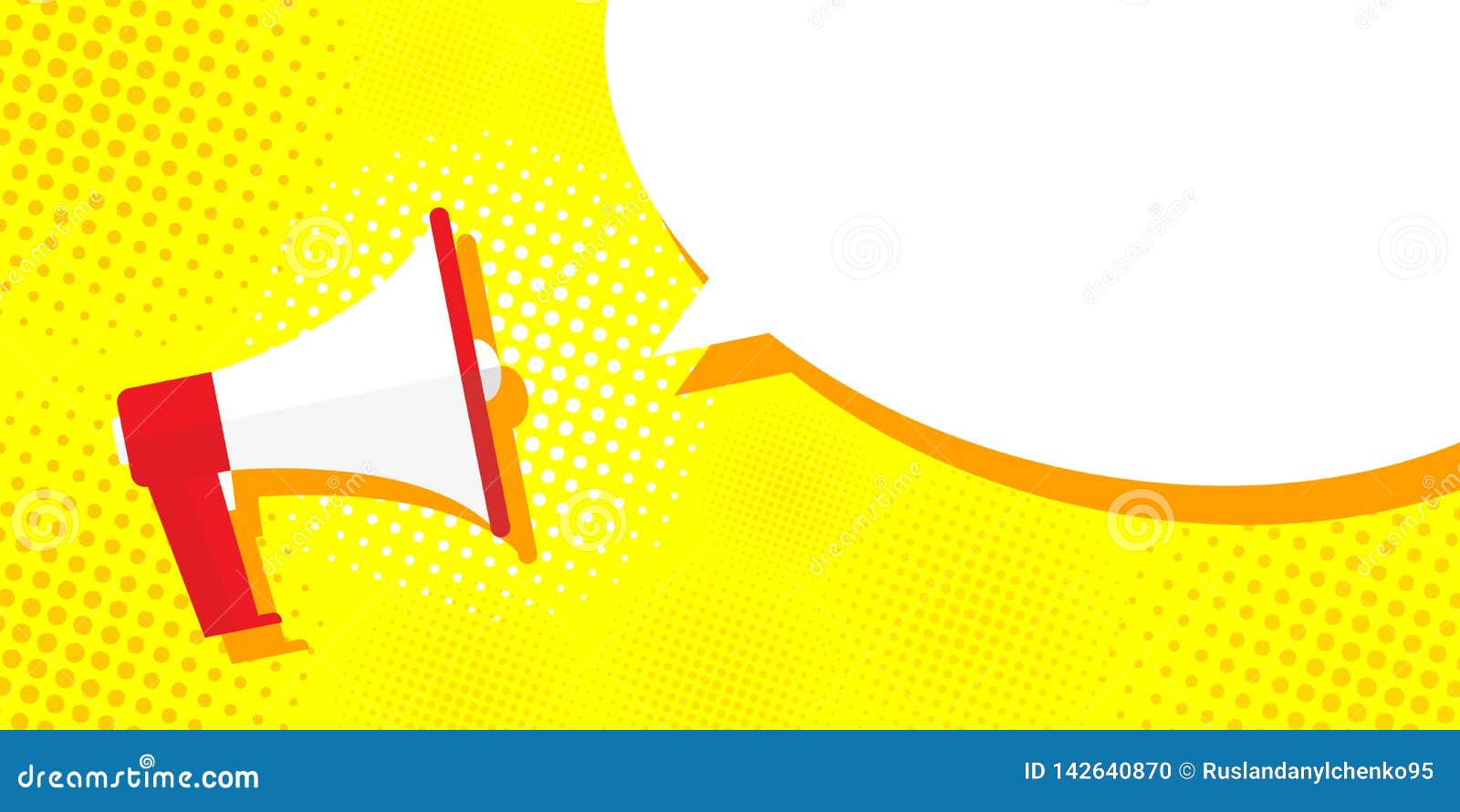 Picture Megaphone on a Yellow Background, Pop Art, Vintage.  Mega-advertising Offer, Banner Stock Vector - Illustration of  communication, banner: 142640870