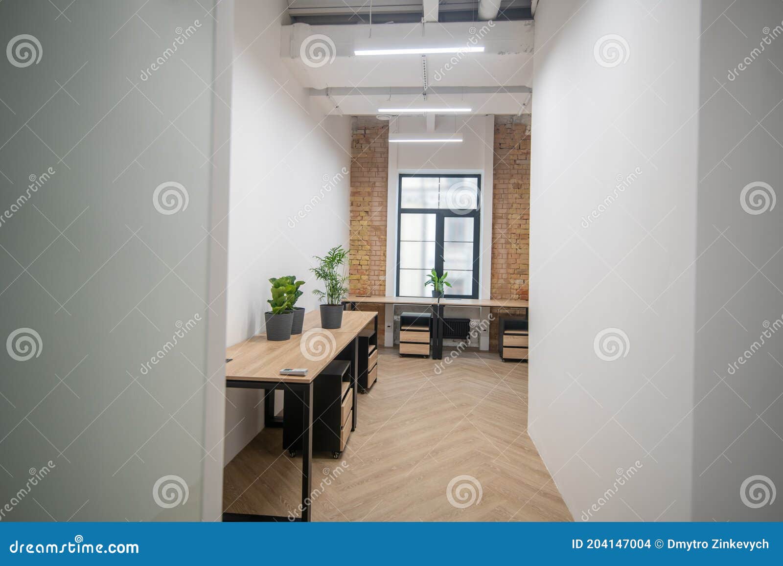 Picture of a Modern Office with White Furniture Stock Photo Image of
