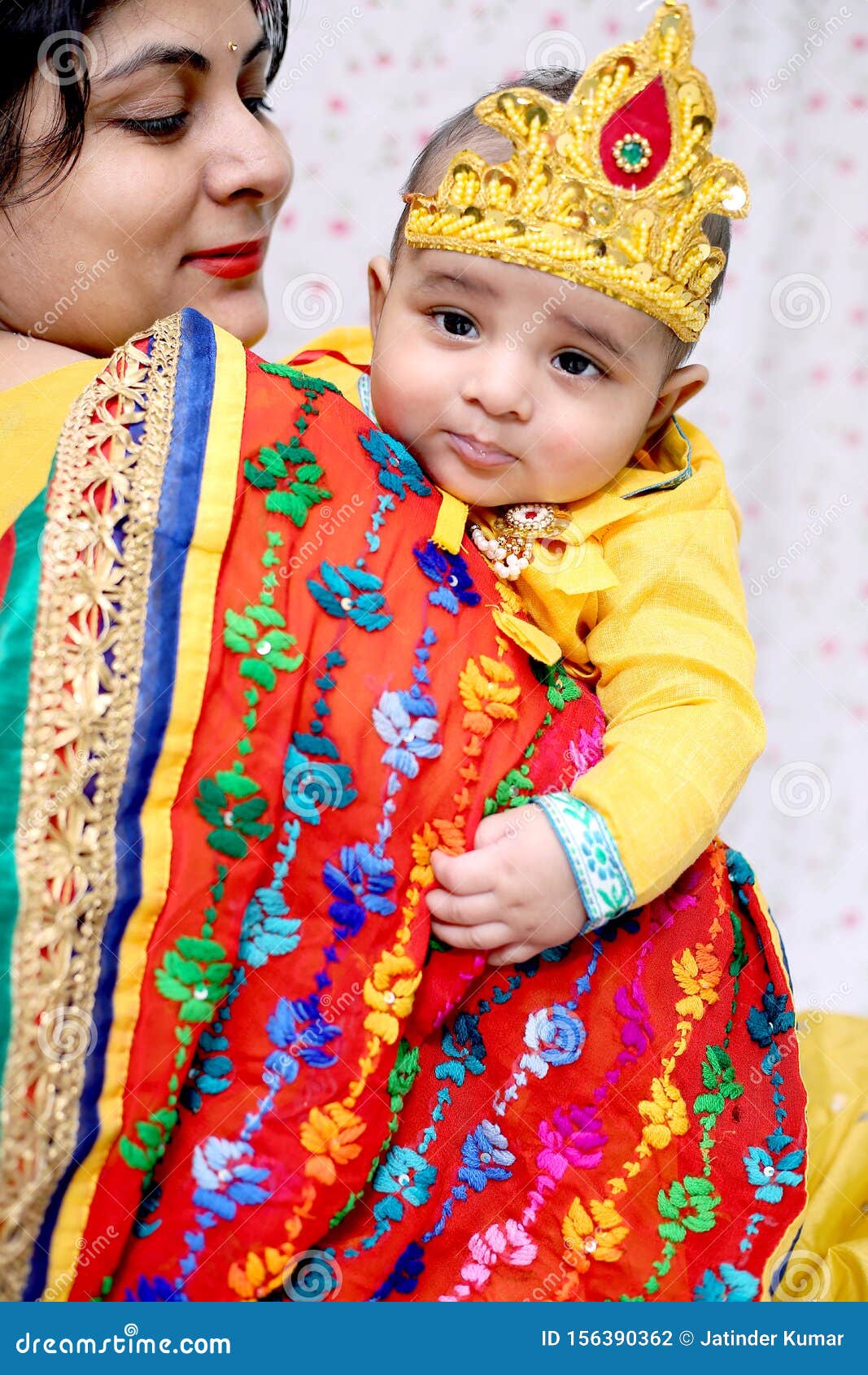Picture of Baby Krishna with Mother. Stock Photo - Image of ...