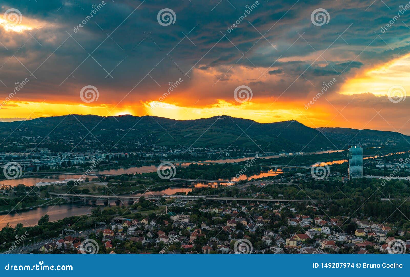 Vienna Sunset VIII stock photo. Image of clouds, park 149207974