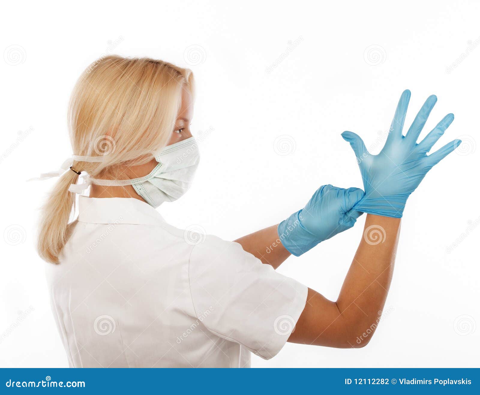 Picture of Nurse Wearing Gloves Stock Photo Image of confident, coat