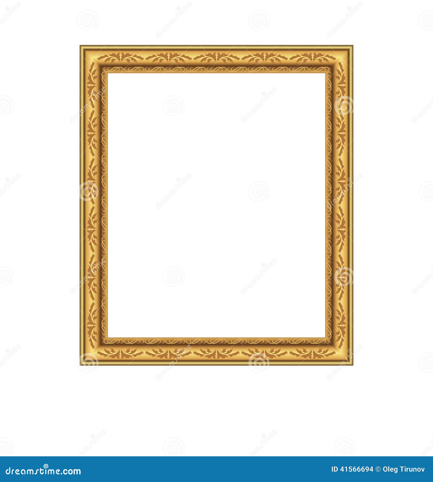 Picture Ornate Frame Isolated on White Background Stock Vector