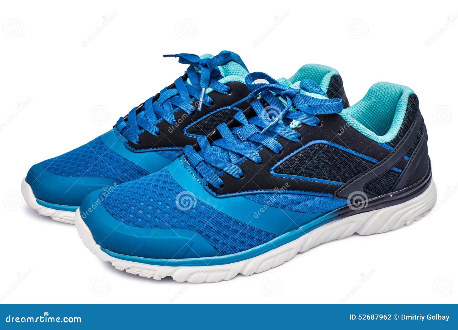 Picture of a Pair of Blue Trainers Over Stock Photo - Image of canvas ...