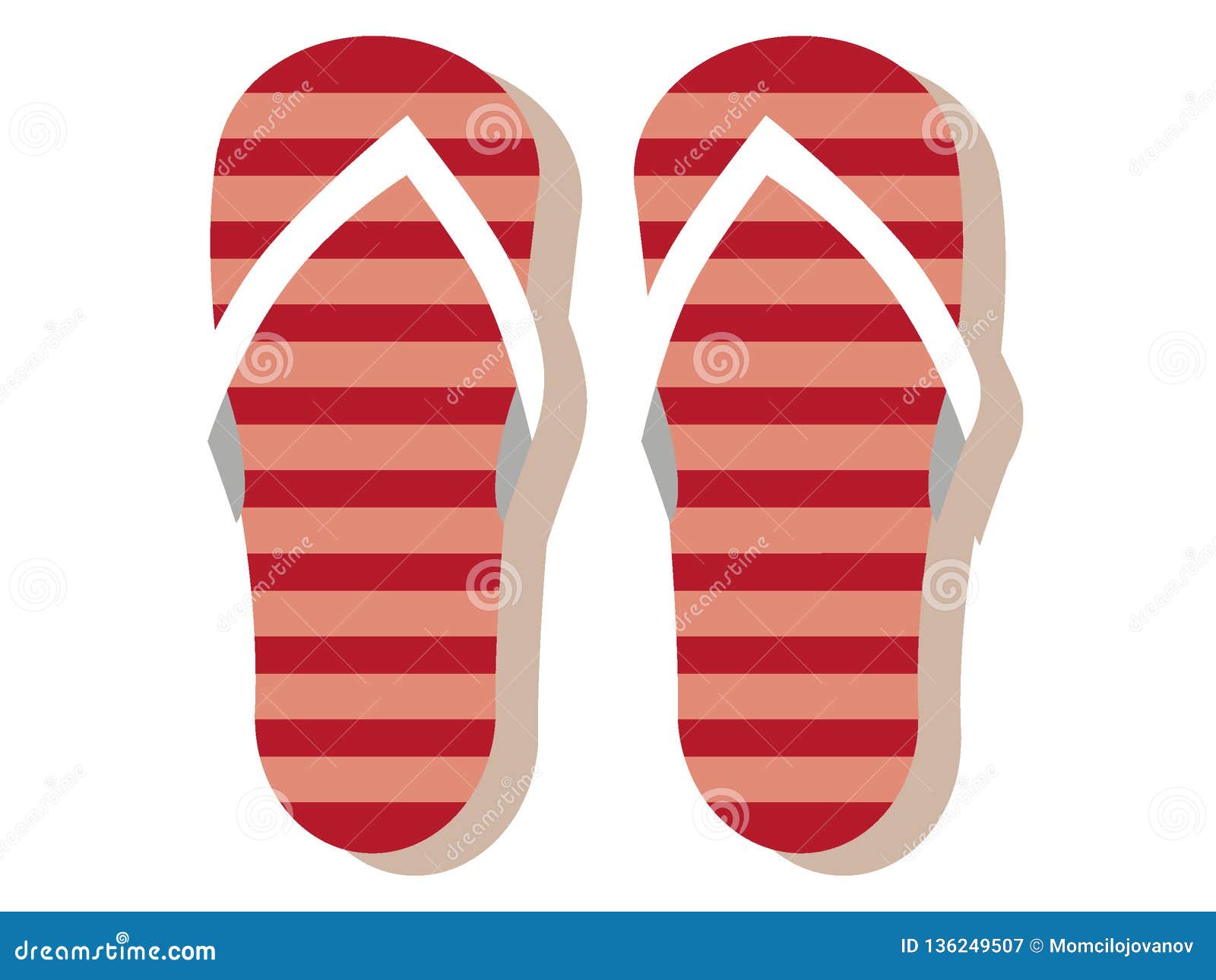 Picture of a Pair of Flip Flops Stock Vector - Illustration of cream ...