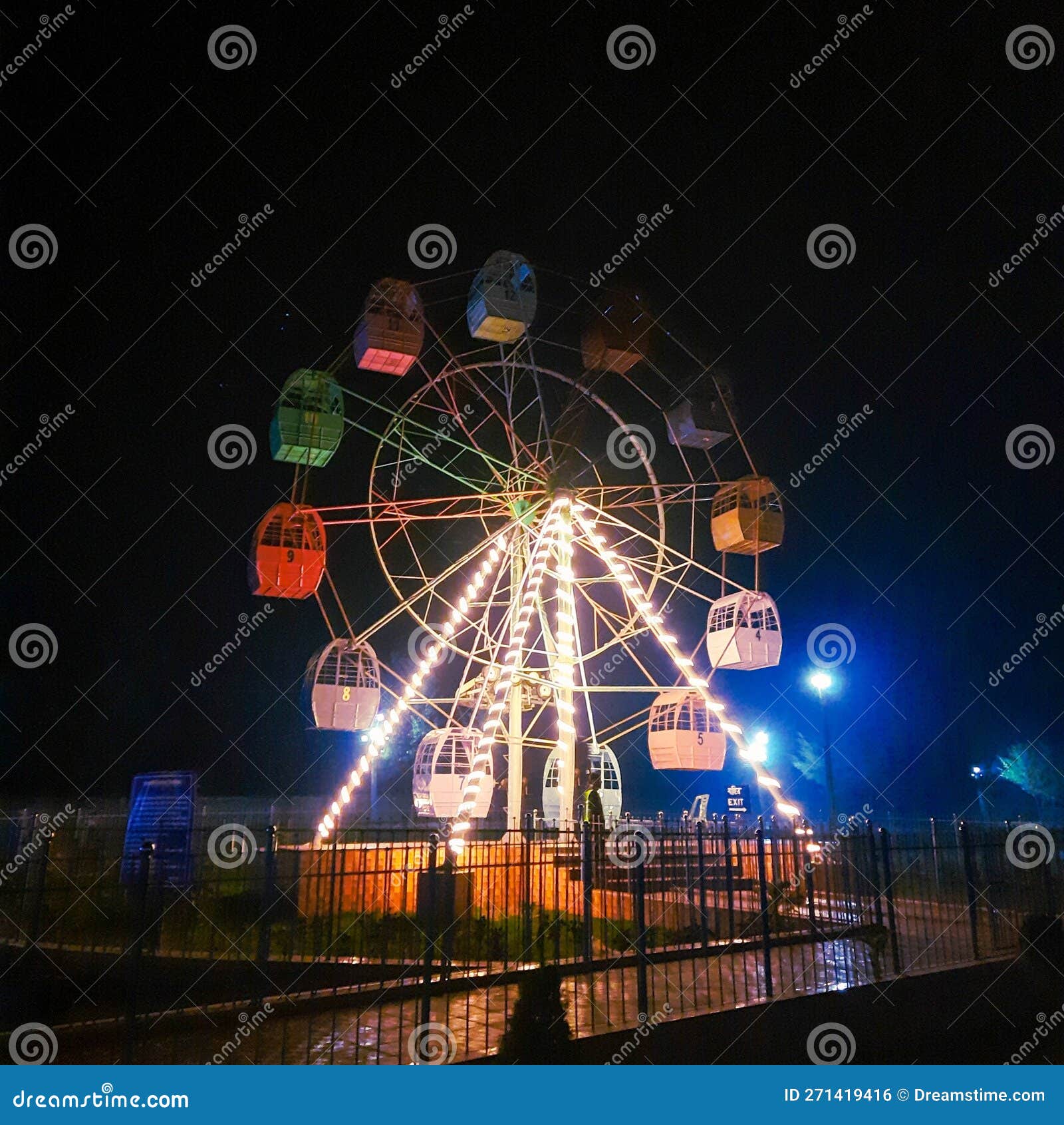 Picture of Park at Night Light Stock Photo Image of vehicle, night