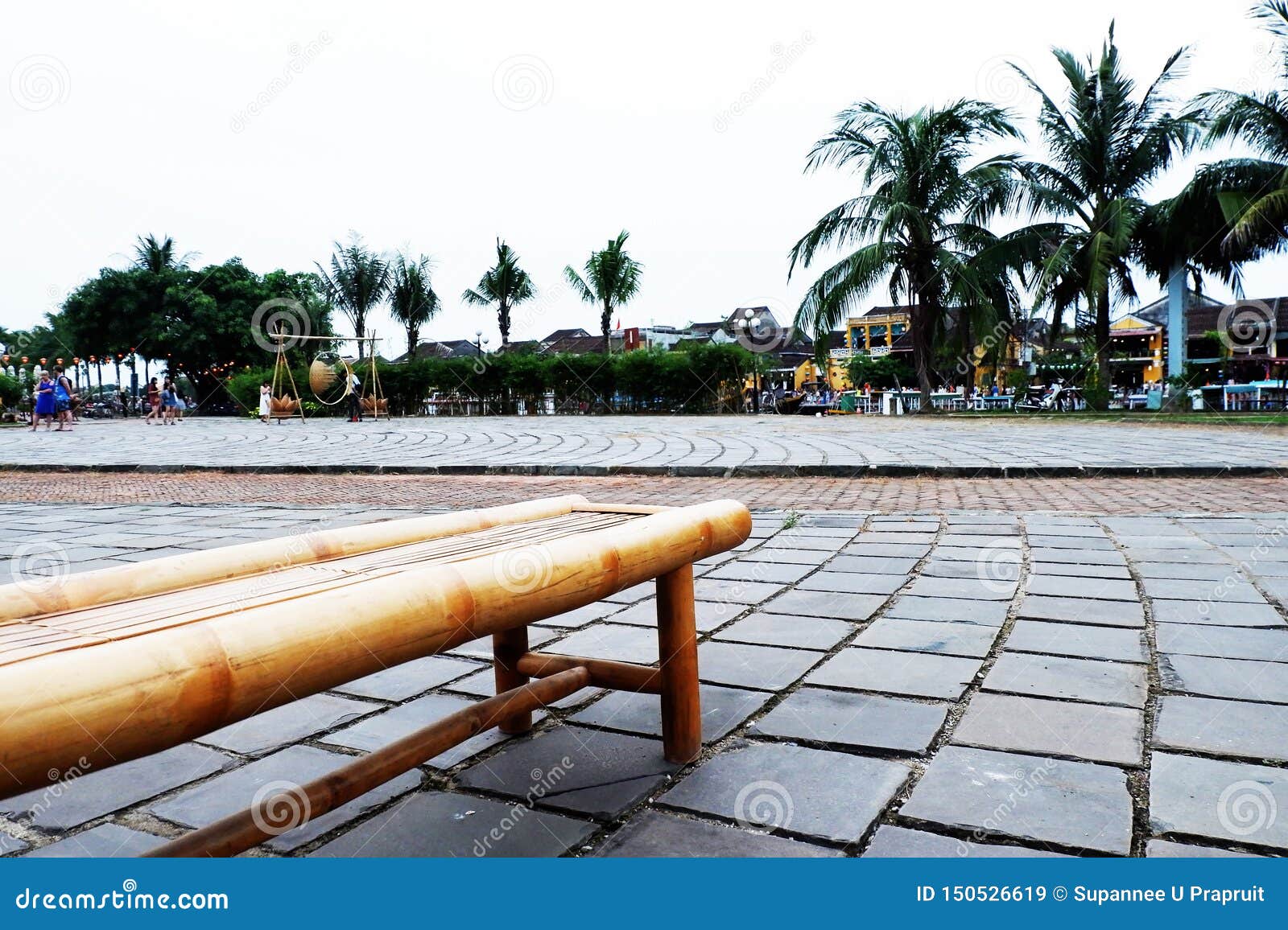 Picture Of The Patio Brick Flooring With Coconut And Palm Tree By