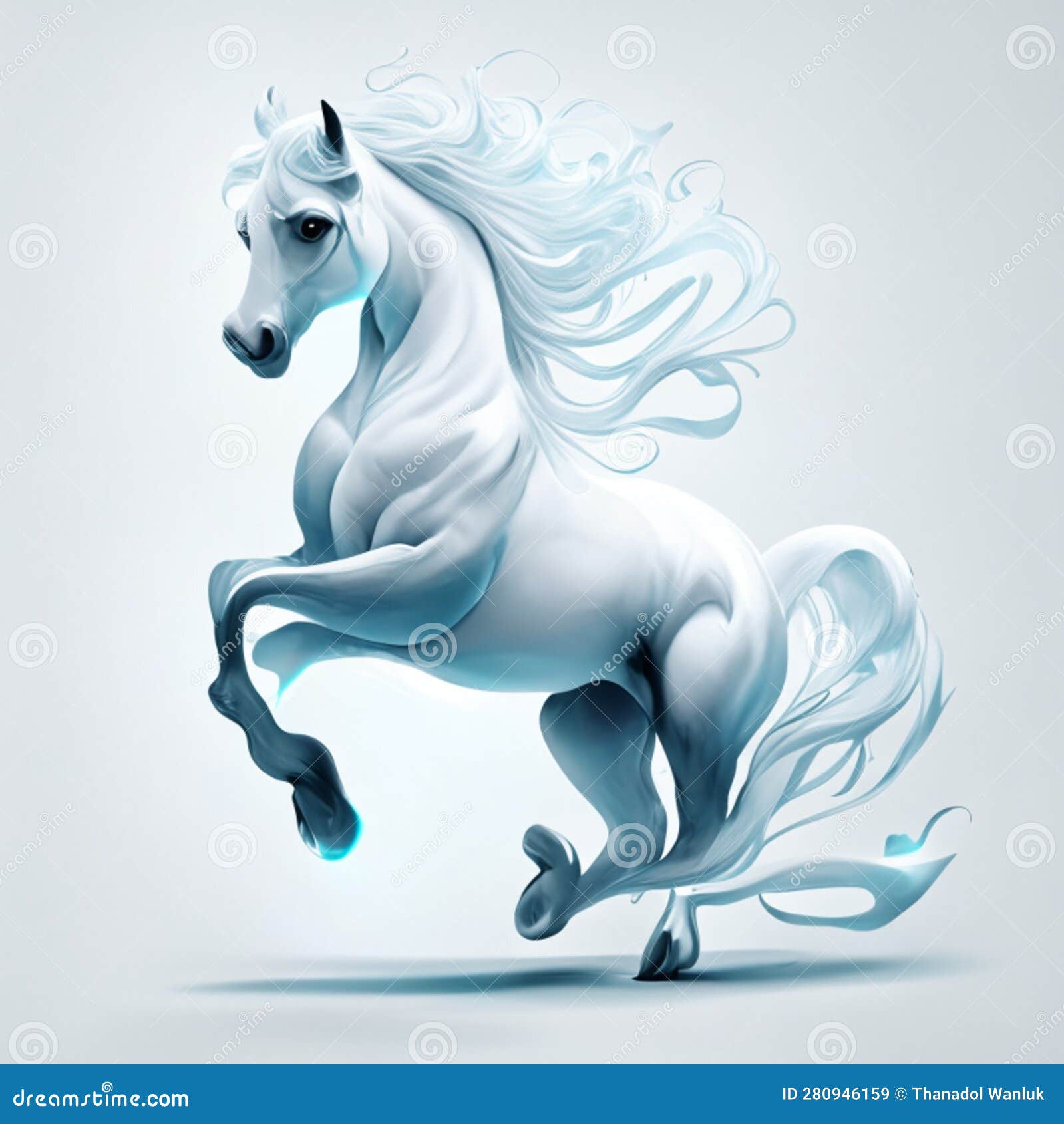 picture presenting the galloping white horse