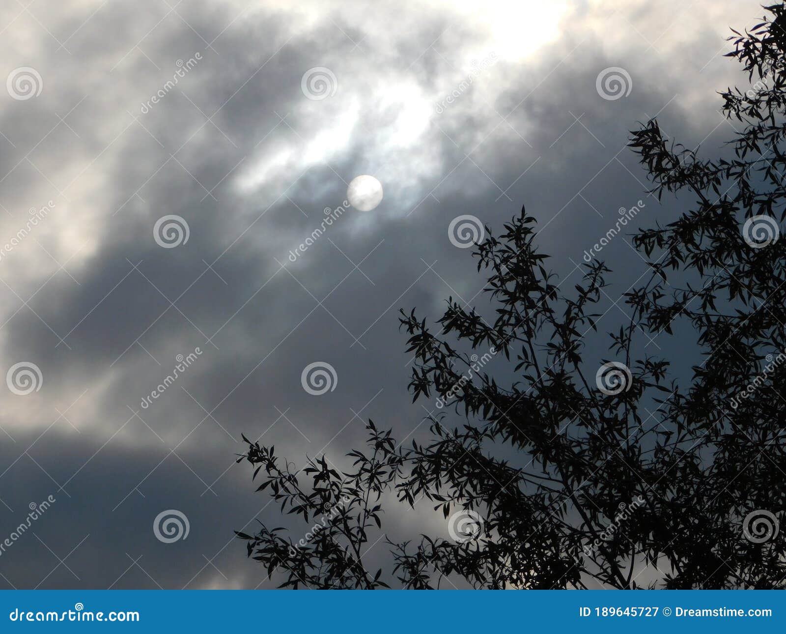the moon in deep evening clouds. nature. 2020