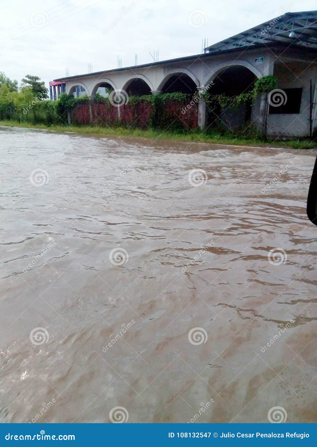 flood after huracane in corral falso, guerrero, mexico